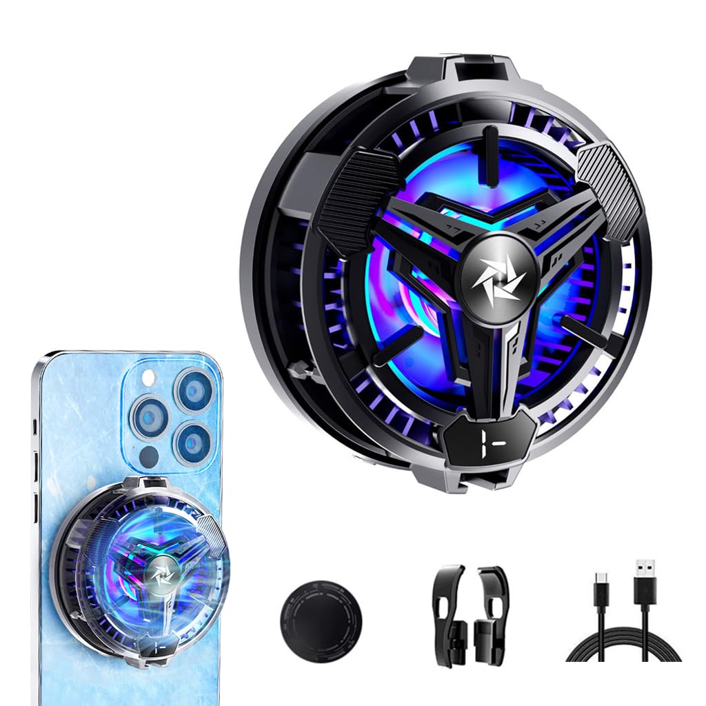 Phone Cooler Gaming Fan, Phone Cooler for Gaming, LED Gaming Mobile Cooler Fan with Digital Display, Phone Radiator Case for iPhone Android Smartphones from 4.5 to 7in for Live Streaming (B0CJN39S26) Amazon Price History, Amazon Price Tracker