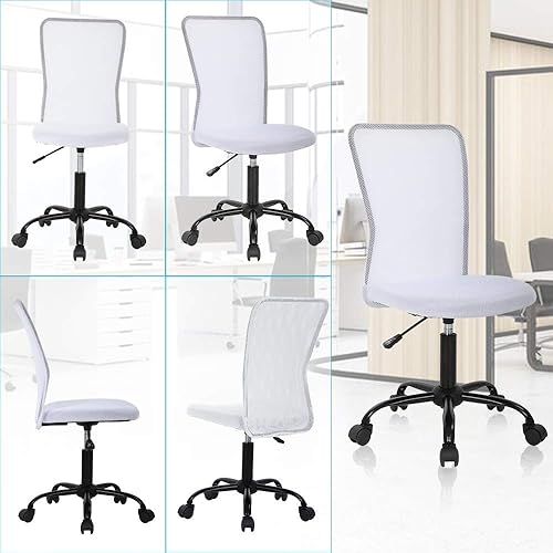 Miniatura 3 de Silla de escritorio ergonómica con respaldo medio, silla de oficina, para oficina en casa, silla de oficina moderna, sin apoya brazos, silla Negro