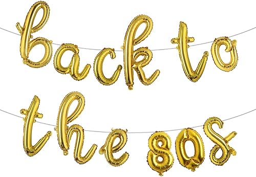 Miniatura 23 de Cartel de globos de regreso a los 80, pancarta de fiesta de cumpleaños de los años 80 y 90, globo retro para fiesta de los 80, decoraciones de