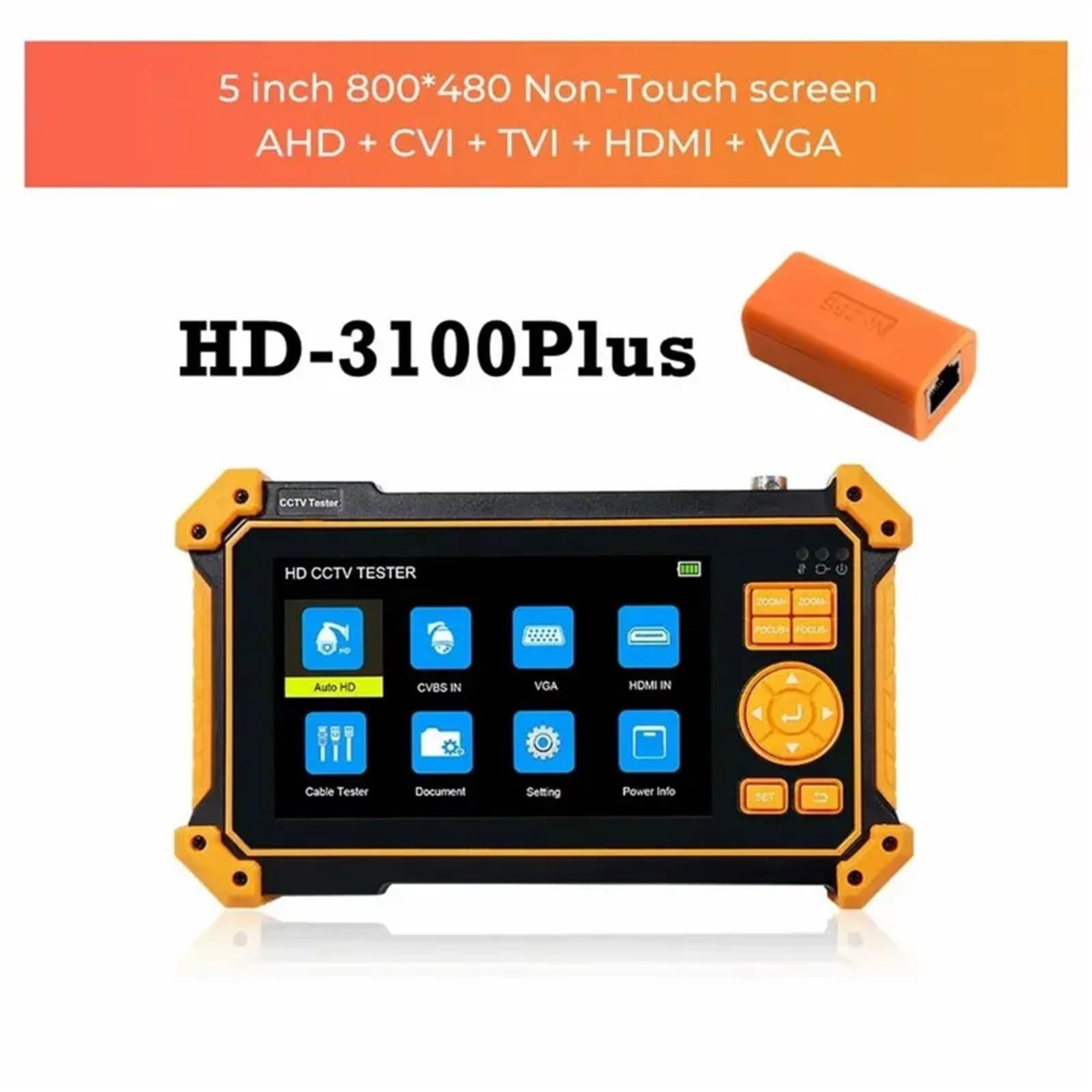 Tester wideo 5,4 cala 5200C Plus, obsługa kamer AHD/CVI/TVI/SDI/CVBS/IP Wysoka wydajność(3100plus)