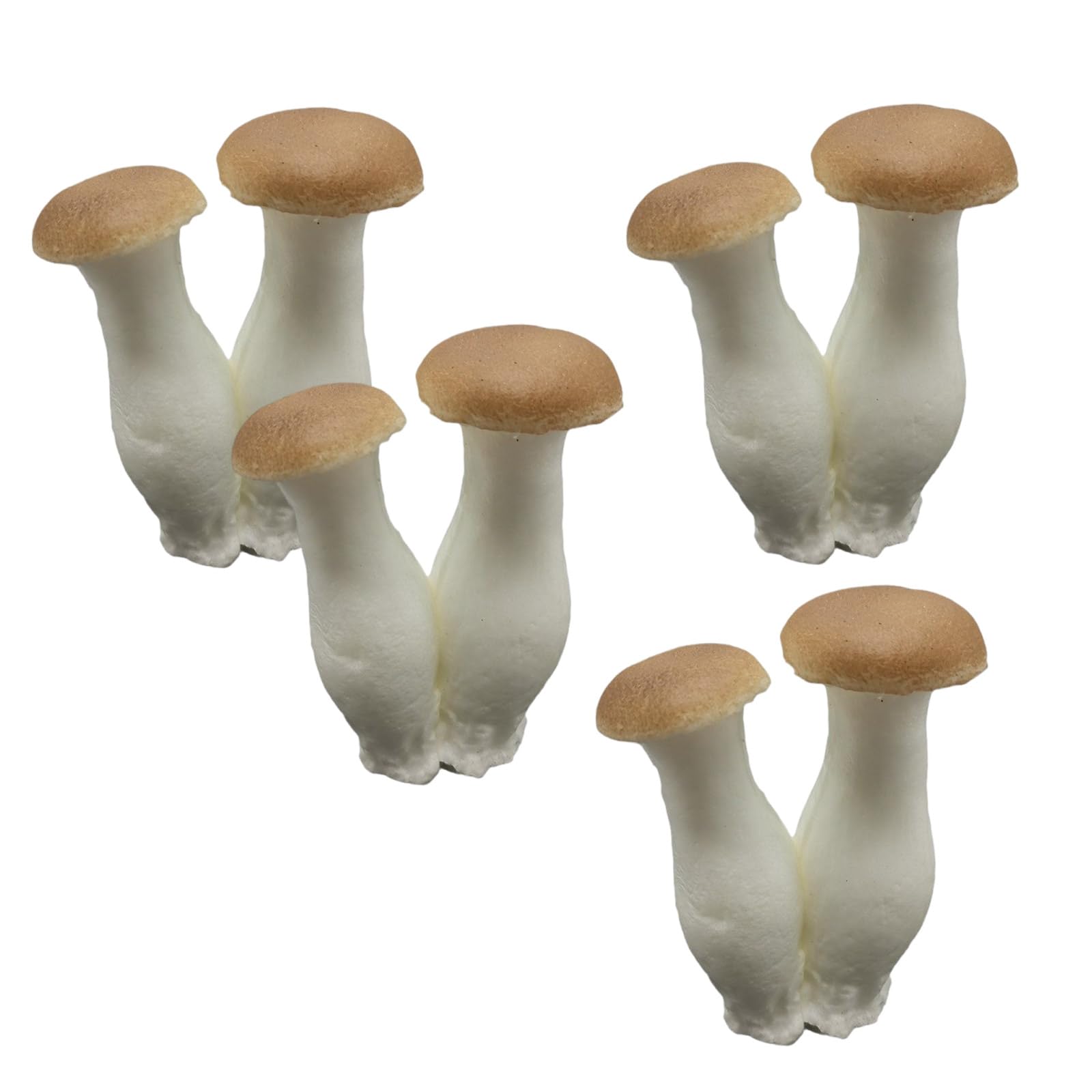 4pcs Realistic Artificial Mushroom PU Miniature Mushroom Figurine Basket Display Garden Home Decor Photographer Desk Decoration