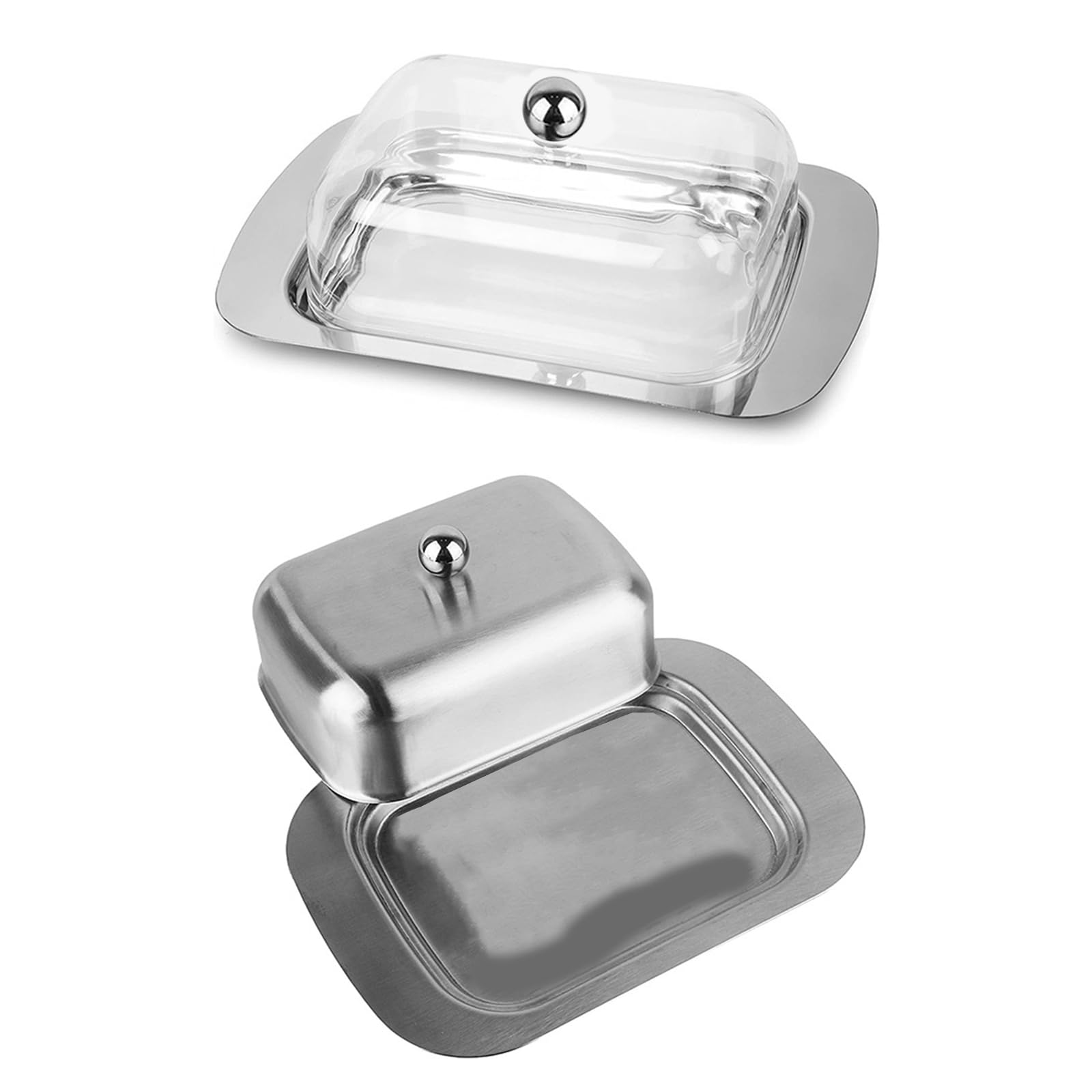 MALSSE Lid Butter, Steel Kitchen Hygienic Food Storage Container for Home Use Butter Storage for Modern Kitchens