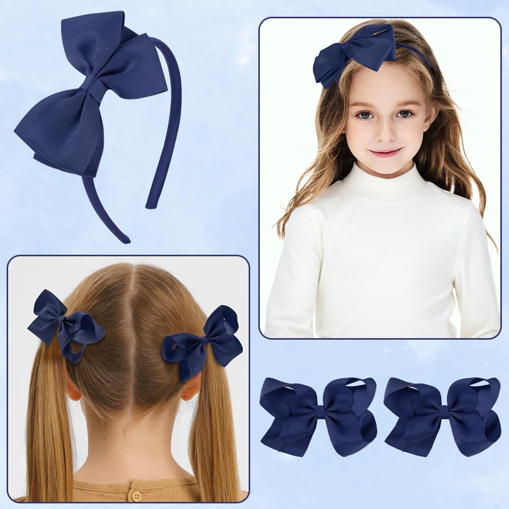 LOPHE 77 Pièces Bandeau à Noeud pour Enfants Pinces à Cheveux Ensemble de Bandeaux, Ensemble d'Accessoires pour Cheveux avec Décoration de Noeud, Adapté aux Cadeaux d'Anniversaire de Noël
