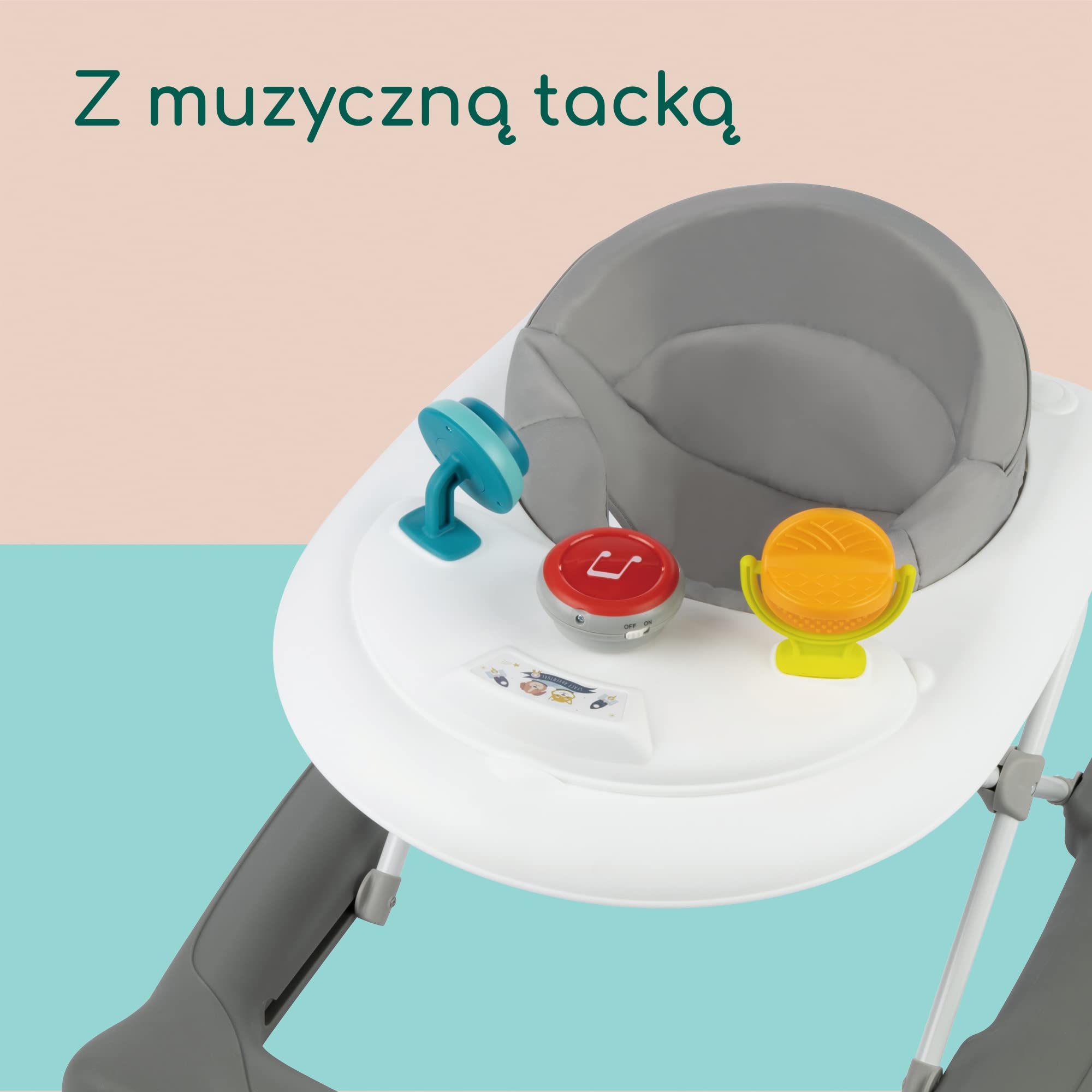 Bebeconfort Chodzik Explorer ze zdejmowaną tacką, łatwy do składania chodzik dla dzieci od 6 do 18 miesięcy o wadze do 12 kg, Grey Mist