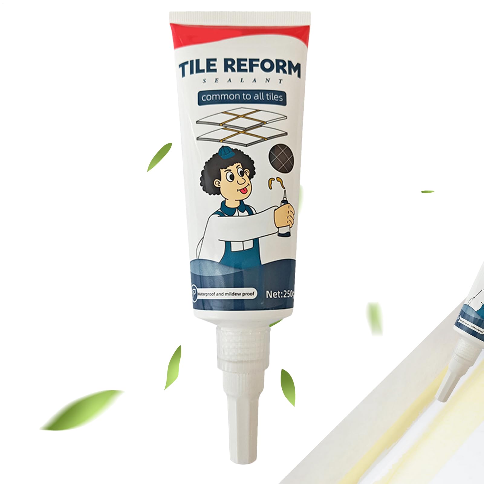 Tile Grout Repair, White Grout Filler Tube, 250g Waterproof Grouts Restorer, Seam sealers for Bathroom and Kitchen Use, Easy Line Fix to Wall & Floor Tiles, Quick Application