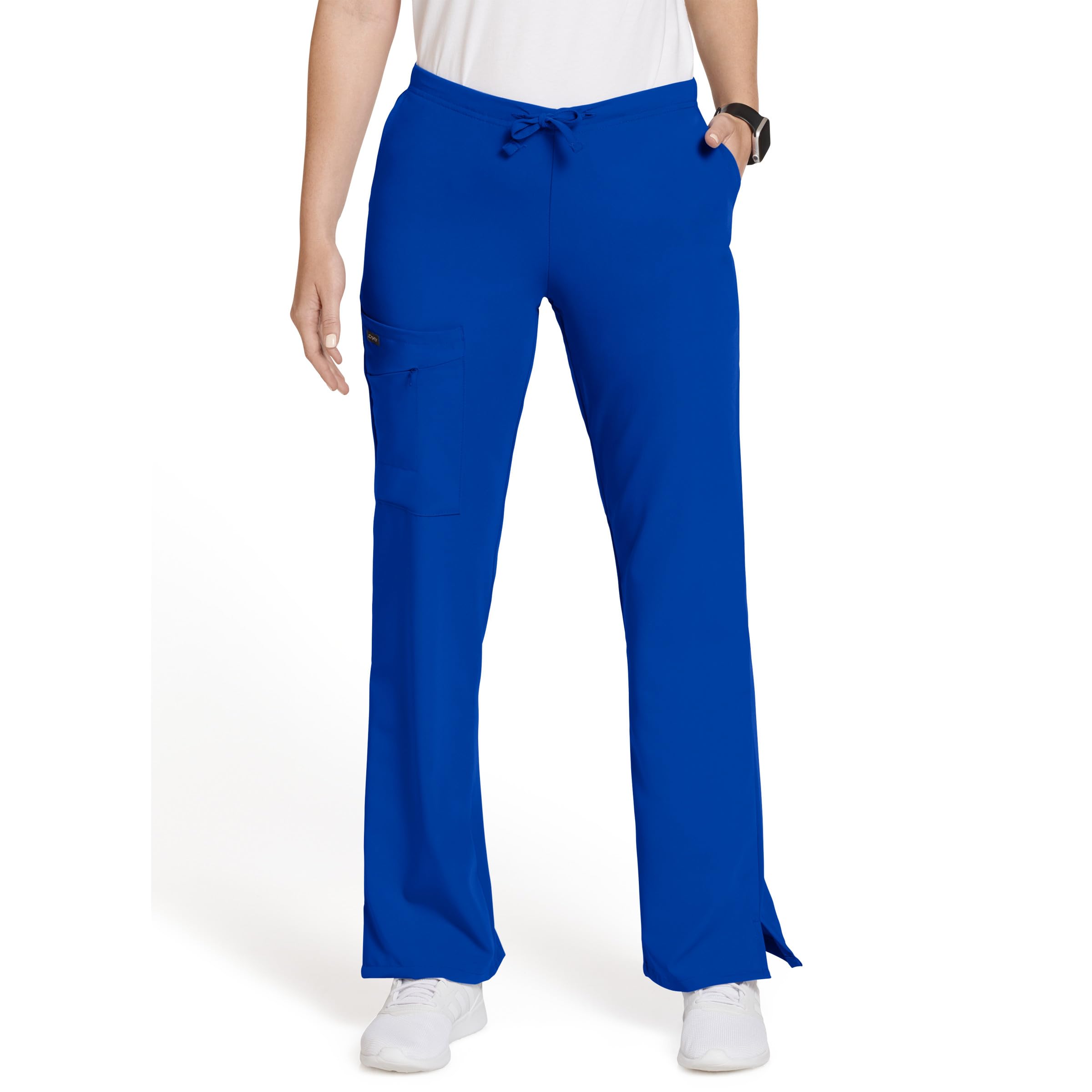 Classic Fit Collection by Jockey Women's Tri Blend Zipper Scrub Pants Small Petite Royal