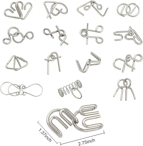 Miniatura 2 de Juego para pruebas de coeficiente intelectual juguete de alambre trucos mágicos rompecabezas equipo de metal con 16 piezas de Mercurry IQ Toys