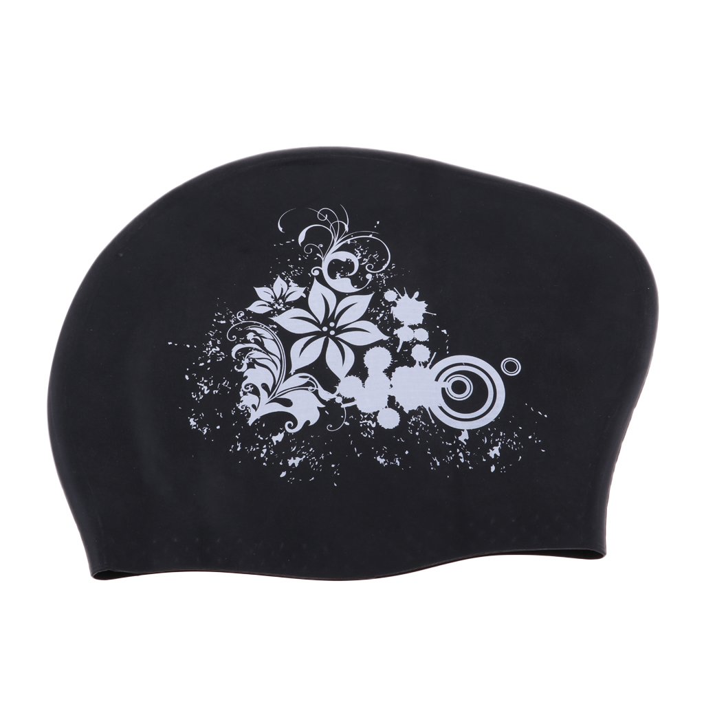 Cuffia da nuoto elastica in silicone per donne e ragazze, colore bianco