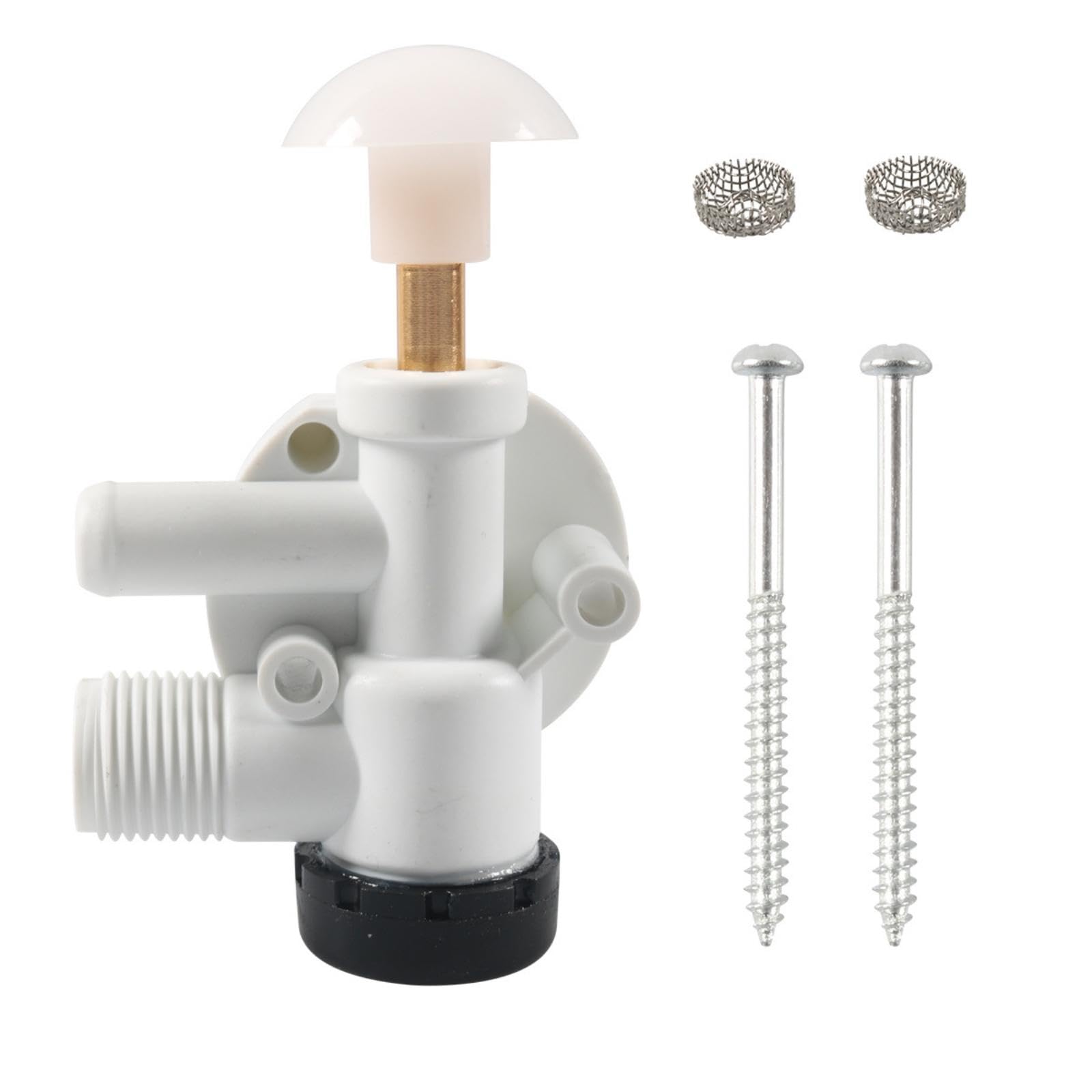 RV Toilet Mechanism with Screws RV Toilet Mechanism Kit Leak-Resistant for Home Improvement Hobbyists, Motorhome Plumbing Toilet Water Valve-image-46