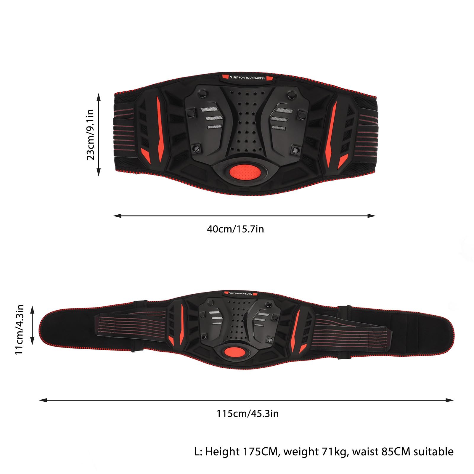 Klanata Impact Resistant Motocross Kidney Belt, Protective Back Support for Off Road Riding, Ideal for Cycling Enthusiasts (Large)