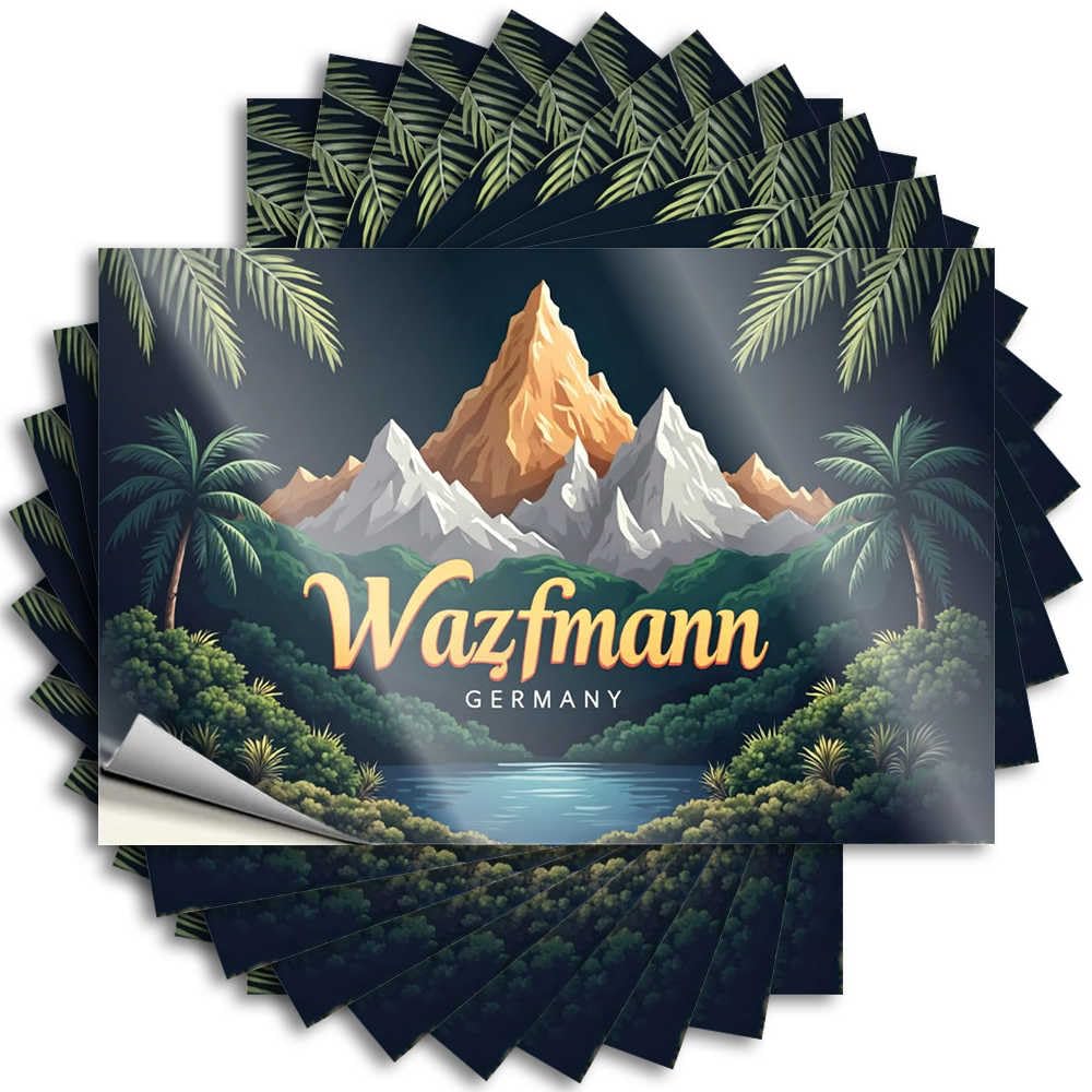 Wazfmann Germany: Mountains, Palm Trees, and Serenity Fluffy Dorm Door Decorations - Tattoo Helmet Removable Vinyl Decal(8X12CM)