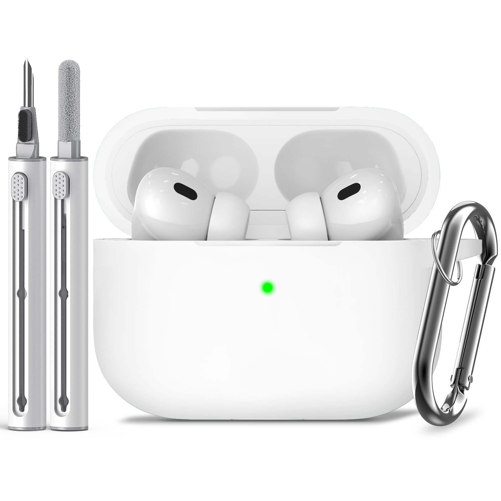 Inesore Compatible with AirPods Pro 3 Case with Cleaning Kit, Silicone Protective Case Cover for Apple Air Pods Pro 3rd (2025), Unisex Design - Black — view 74