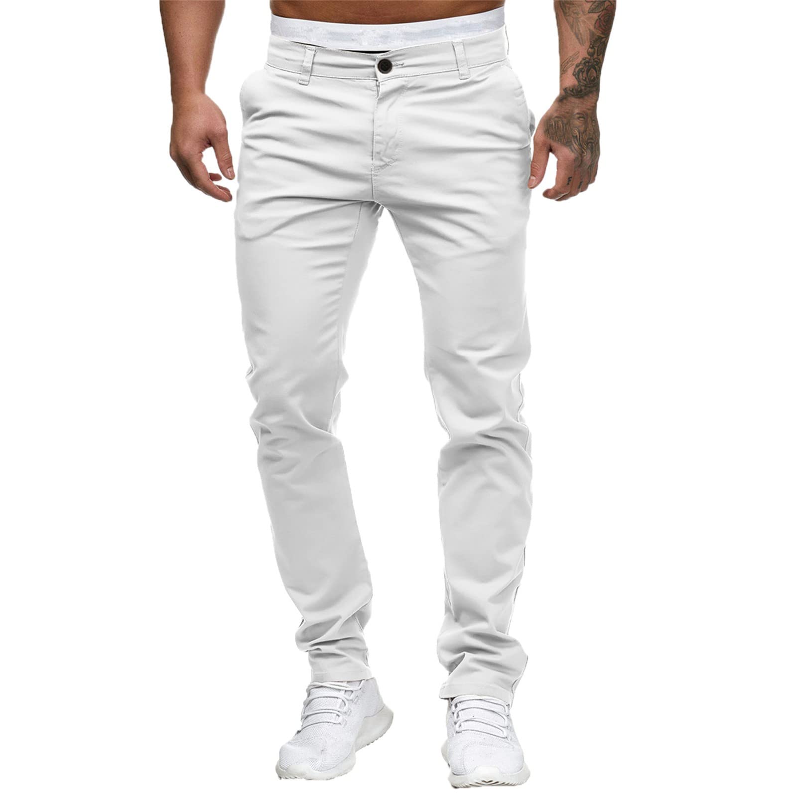 Mens Jeans Skinny Stretch Rise Colored Slim Fit Casual Dyeing Stretch Straight Fashion Denim Pants