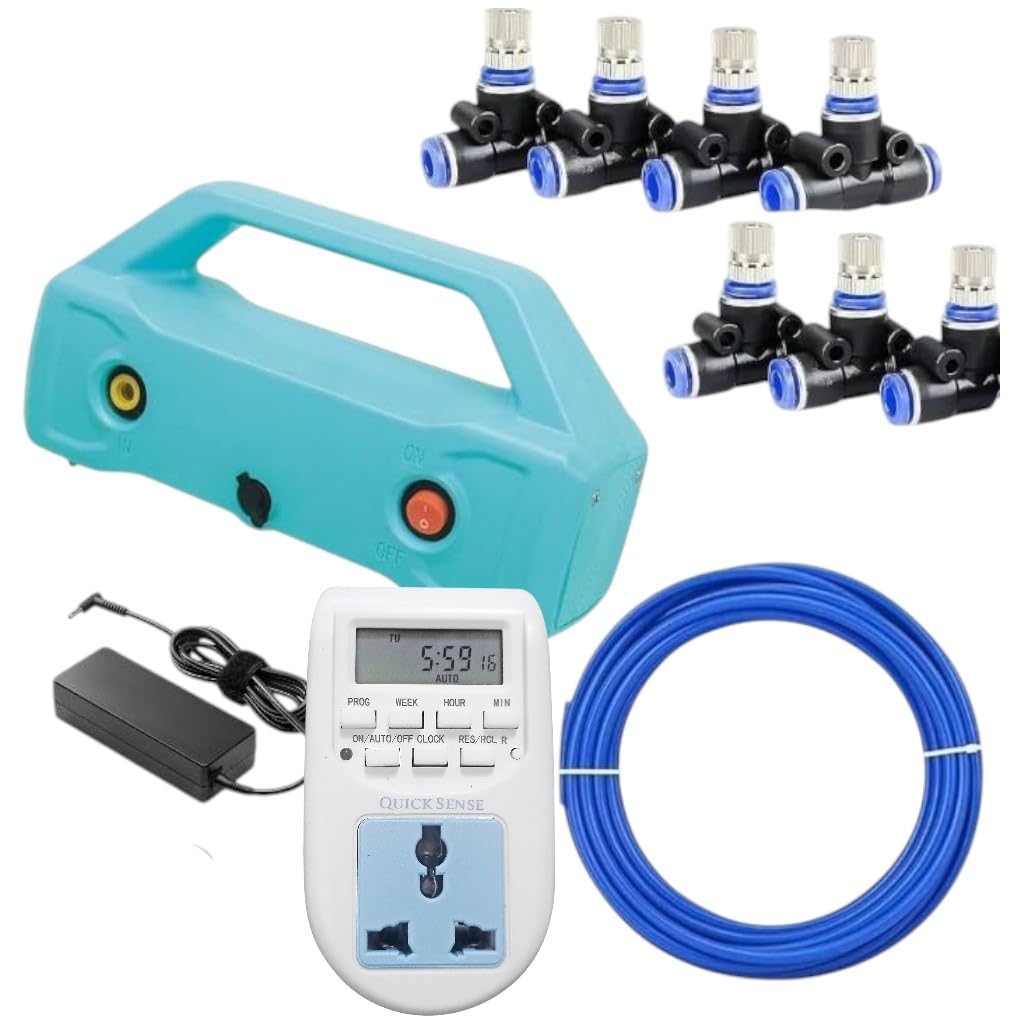 Fieldstar Premium Fogger Kit with Digital Timer – 8 Nozzles Misting System for Dairy Farms, Restaurants, Cafes, Outdoor Spaces – Automatic Cooling with Digital Timer-image-2