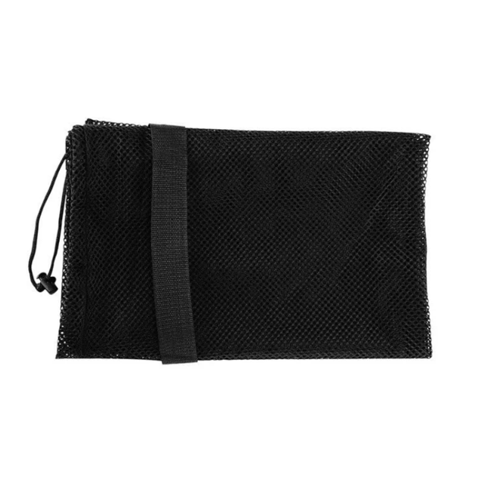 Borsa sportiva nera con coulisse, 2 pezzi, grande borsa a rete for palline, for riporre calcio, basket, pallavolo e allenamento, tracolle per Palla