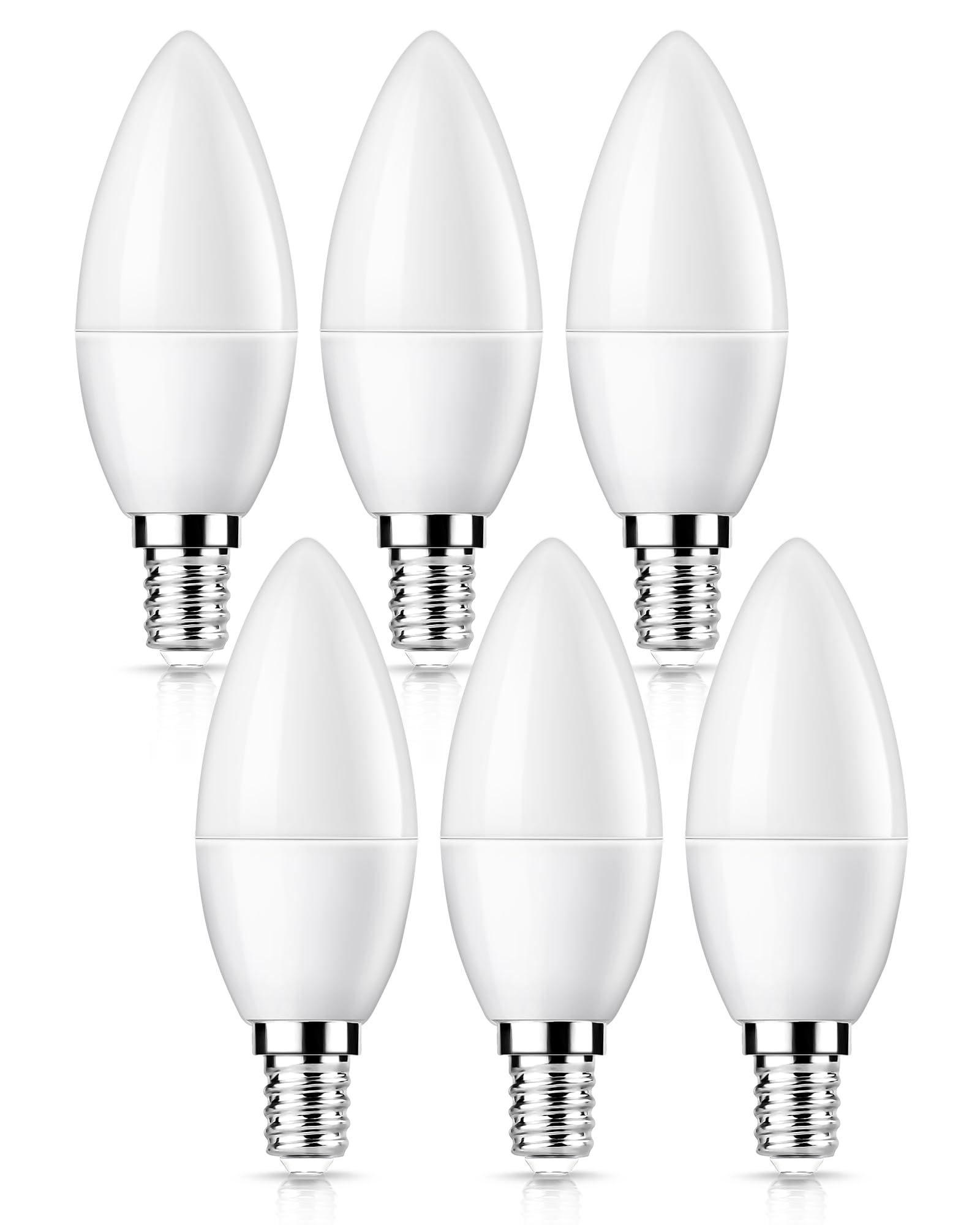 E14 Kerzenlampen 9W, 80 Watt ersetzt, 800lm 3000K Warmweiss, B35/C35 Lampe | Warmweiß Licht E14 LED Kerze Birne, Nicht Dimmbar, 220-240V, 6 Stück