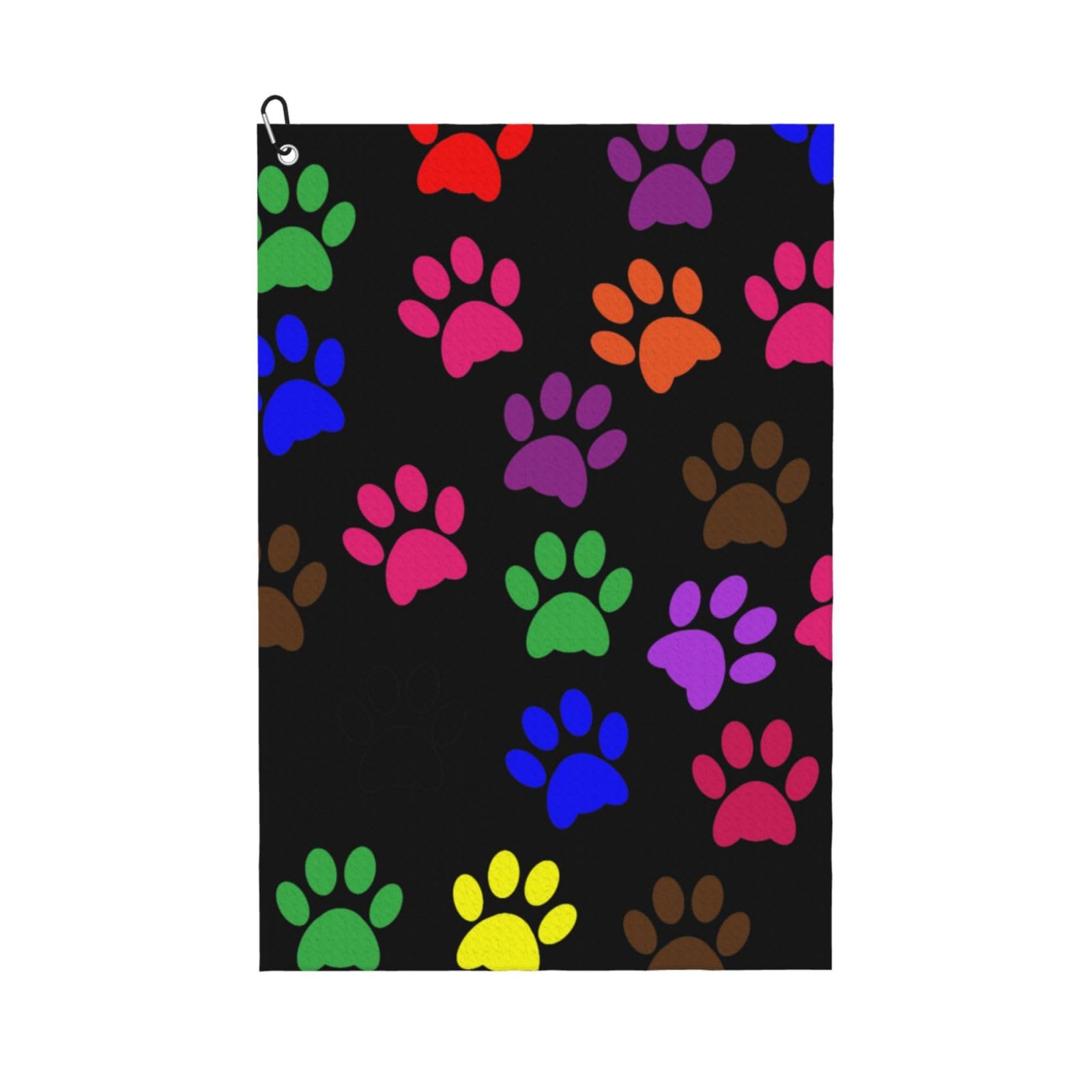 Hnnkloy Paw Prints, 16x24 in Portable Waffle Golf Towels with Carabiner Clip for Golf Bag