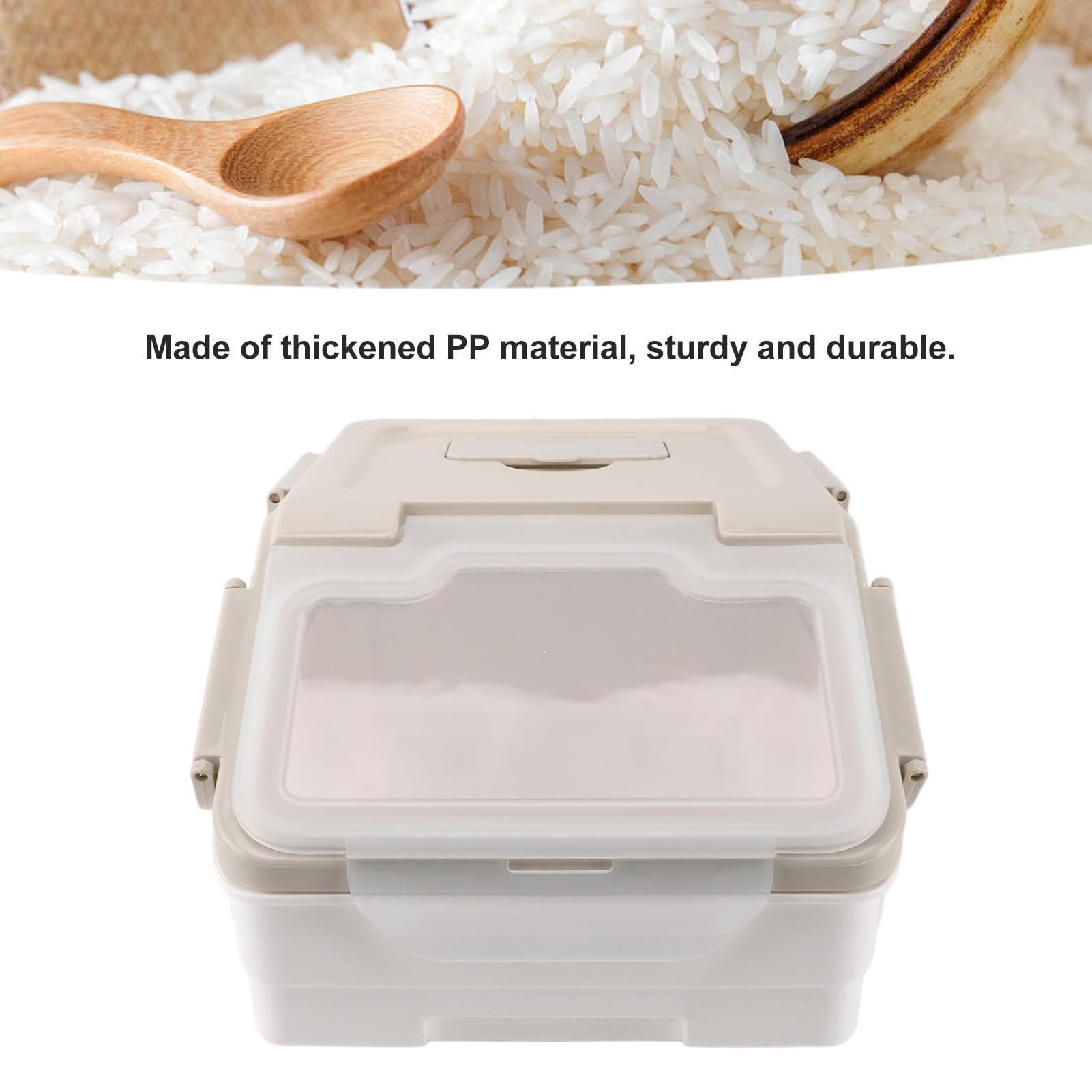 Contenedor De Almacenamiento De Arroz, Contenedor De Almacenamiento De Arroz En Grano Contenedores De Alimentos Con Tazas Medidoras Contenedores De Harina Con Tapas Para Alimentos Secos(5kg / 11lb)