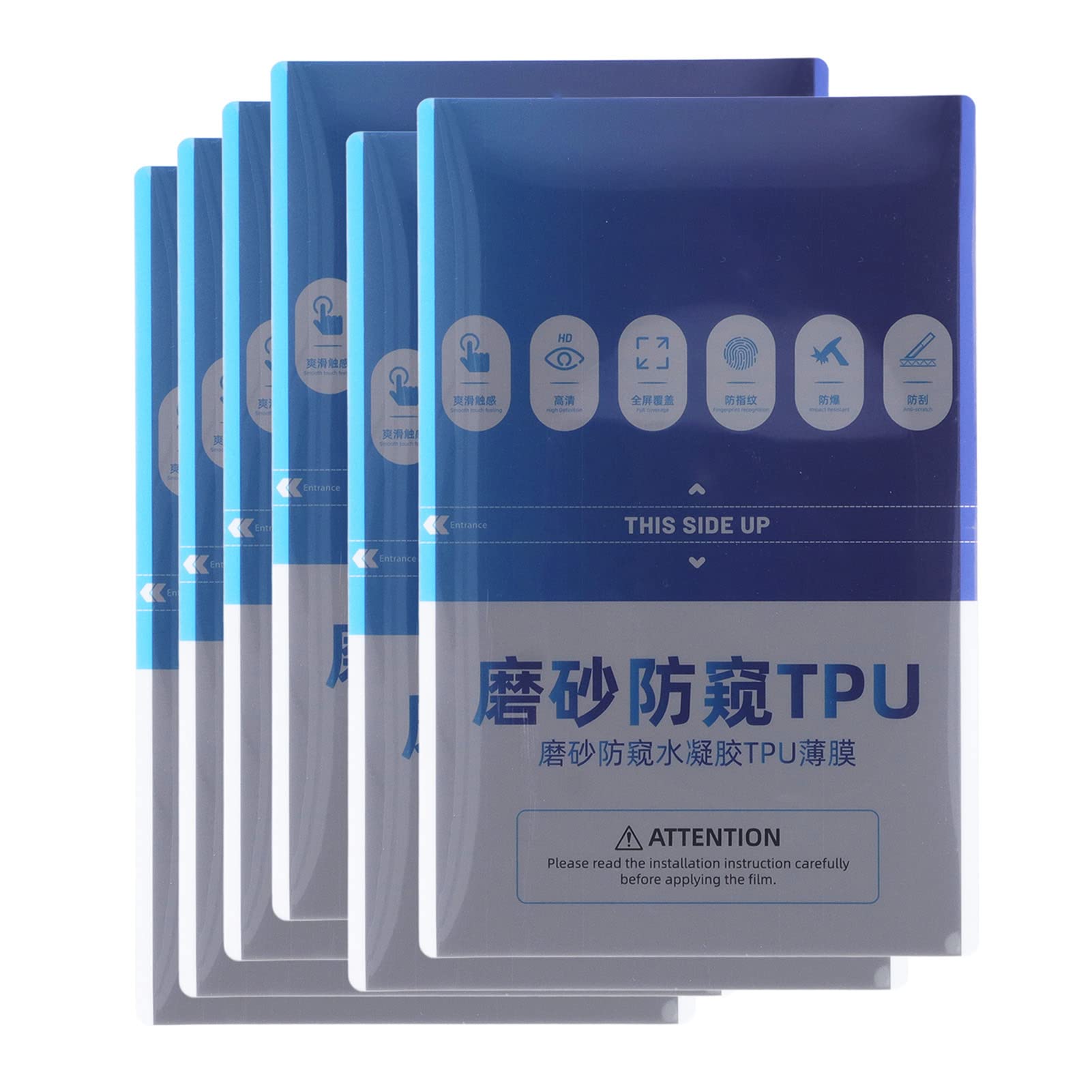 Pellicola privacy smerigliata anti-sguardo per telefoni cellulari, orologi e fotocamere - Pellicola flessibile in idrogel TPU da 50 pezzi per macchine da taglio proteggi schermo -