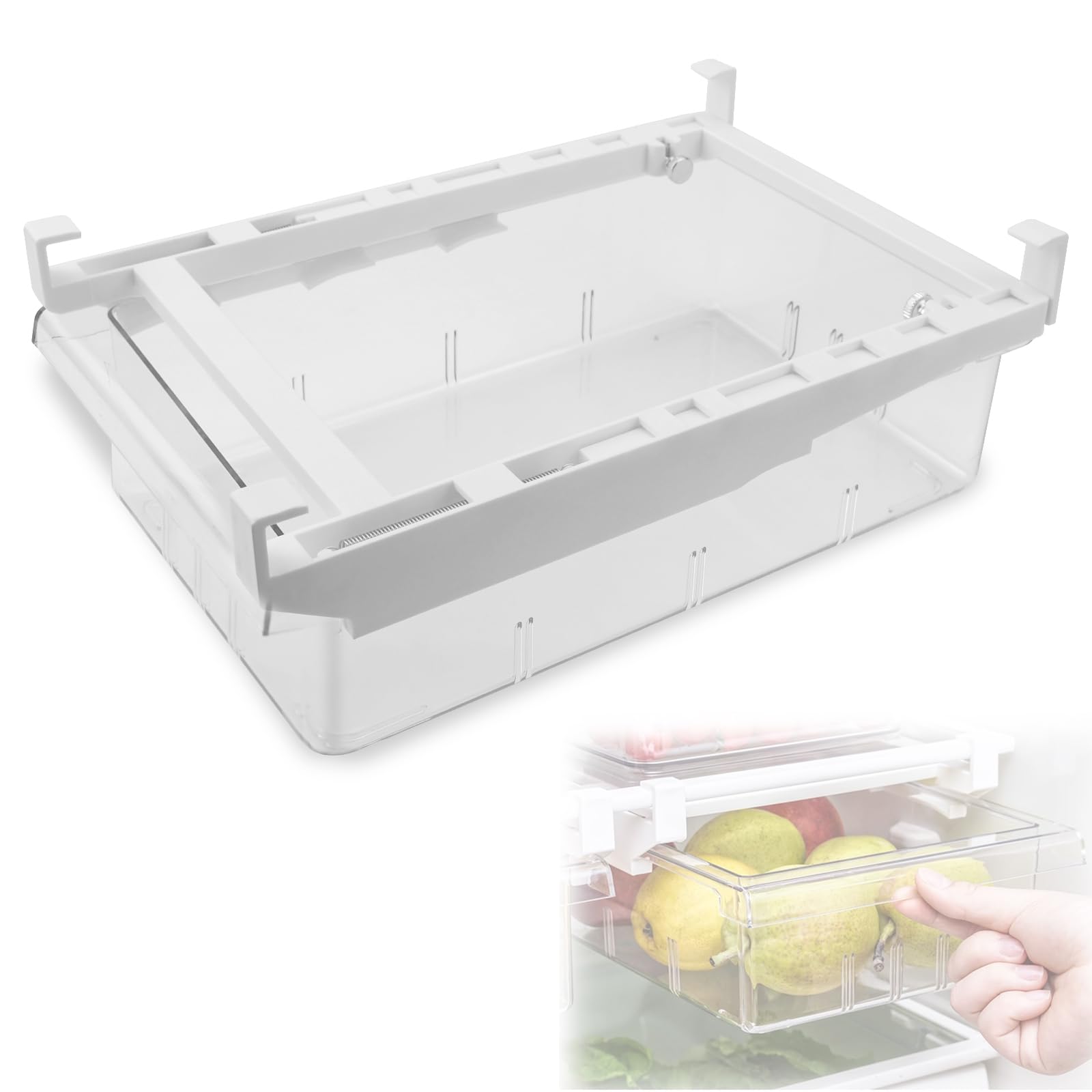 KüHlschrank Schublade Ausziehbare KüHlschrank Organizer Schublade Durchsichtig Ordnungssystem FüR GemüSe Obst Eier GeträNke Refrigerator