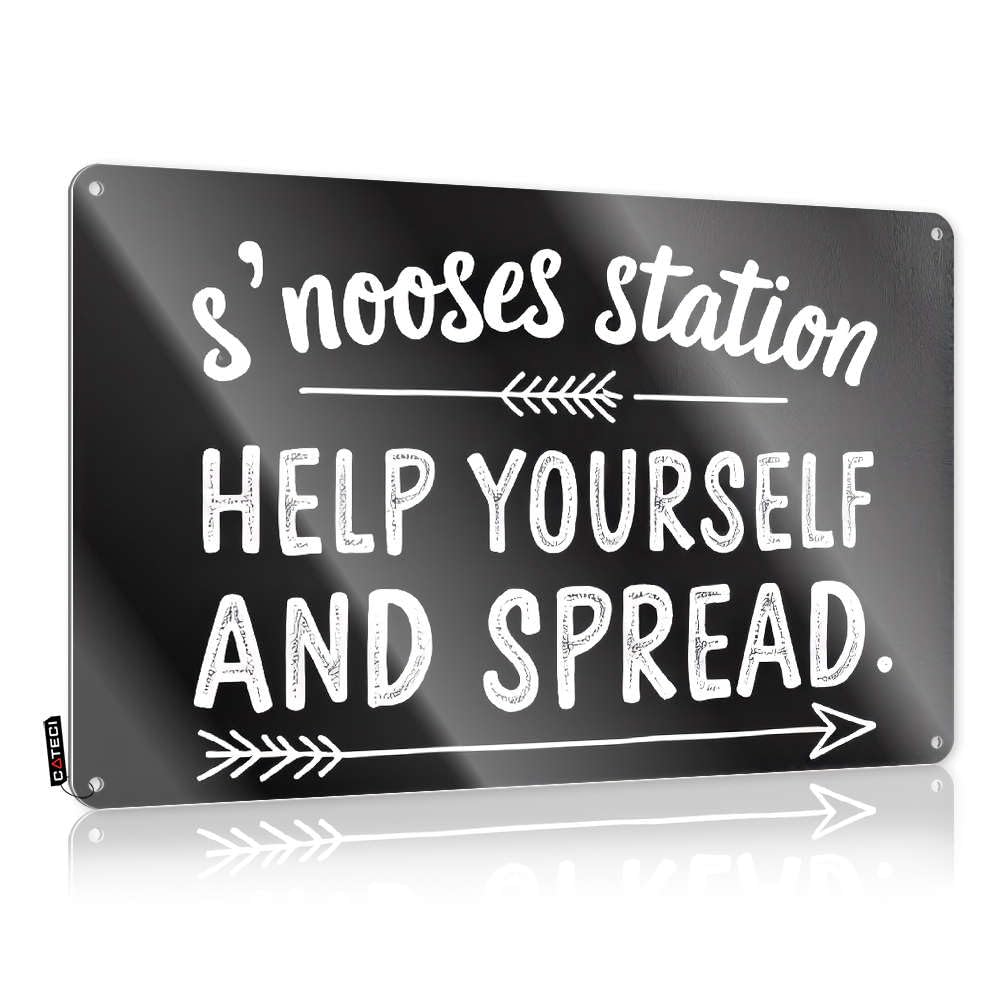 Sujd Colour Country Themed Decor Tinplate Sign Decorative Guns For Wall Pre-Drilled Metal Art/Highland Pictures Snooze Station Help Yourself And Spread. - Street 2Pcs