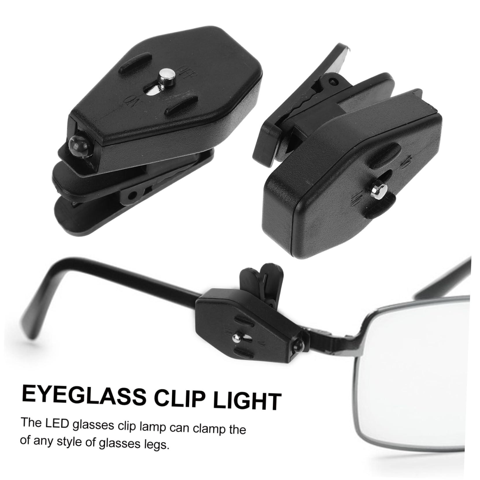 Operitacx 2pcs Led Eyeglass Clip Light Portable Plastic Book Lamp for Reading Night Fishing and Camping Lightweight Flexible Design for Easy Use and Comfort