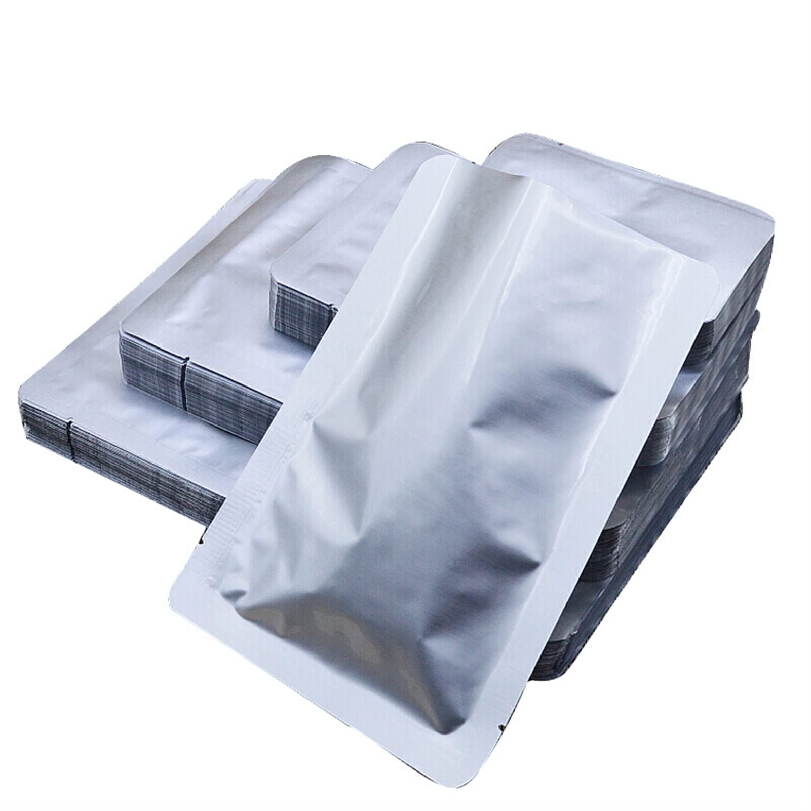 Mylar foil heat sealing bags de aluminio frente abierto para alimentos 100u