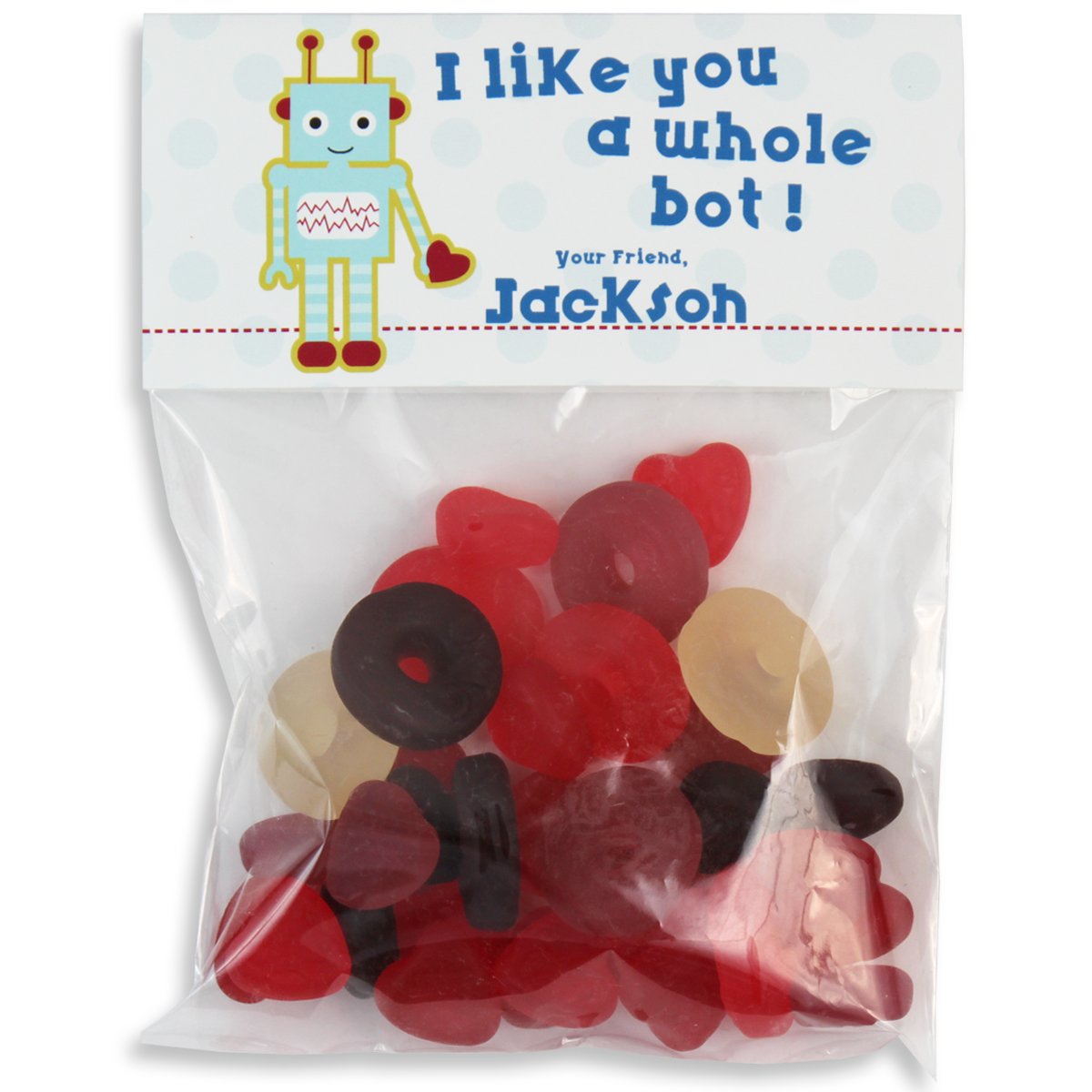 Robot Valentines Candy Bag Toppers | Valentine's Day Gift | 20 per Set