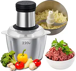 Processador Triturador de Alimentos Multifuncional 3 litros em Inox Elétrico Carne Legumes Vegetais Voltagem 220V 500w