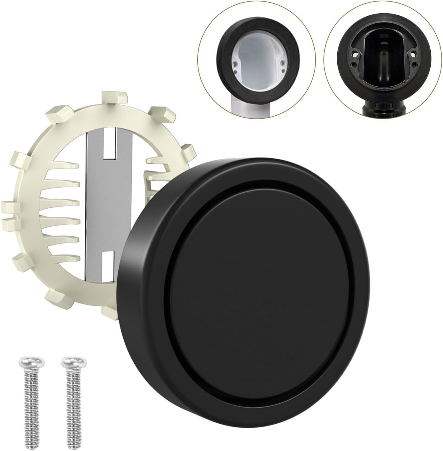 Bathtub Overflow Cover 2-Screws on, 3.55 Inch Oversized Tub Overflow Plate with Hair Catcher, ABS Plastic Tub Drain Faceplate 2-Hole Replacement Overflow Cap for Alcove Bathtub (Matte Black)