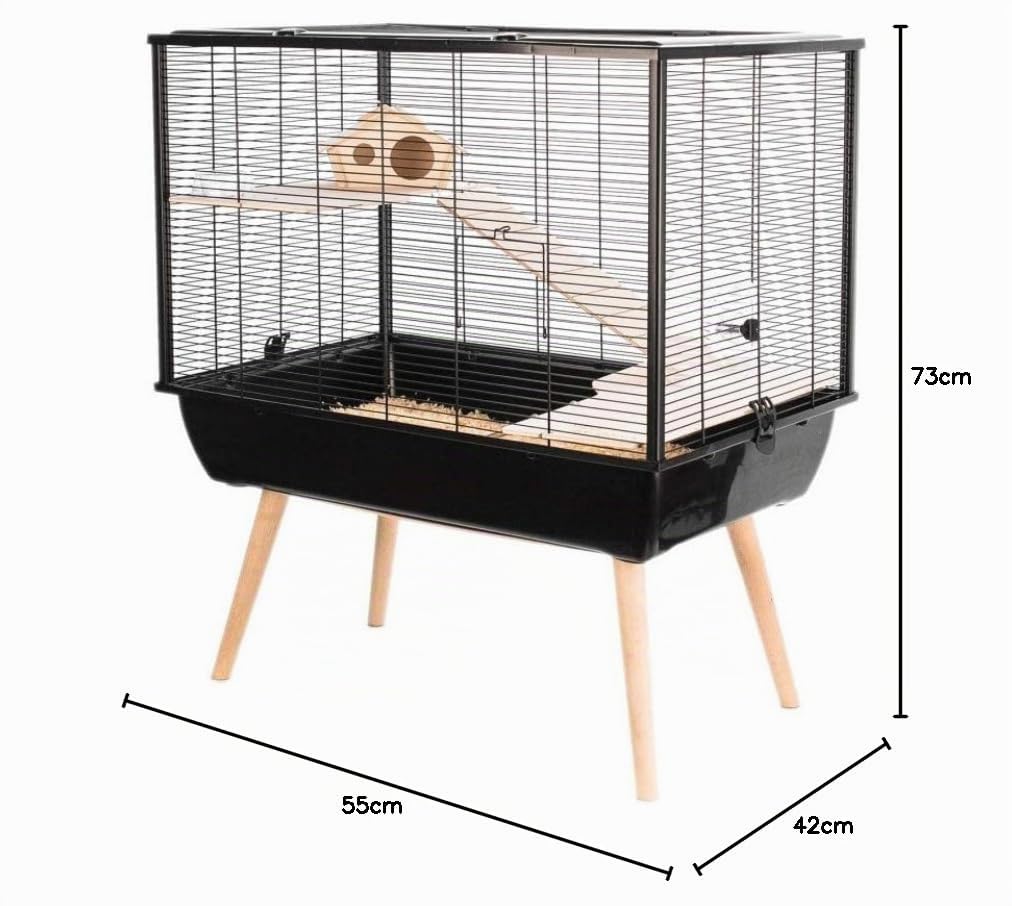 Cage Neo Silta Petit Rongeur L 77.5 X P 47.5 X H 87.5 Cm Noire