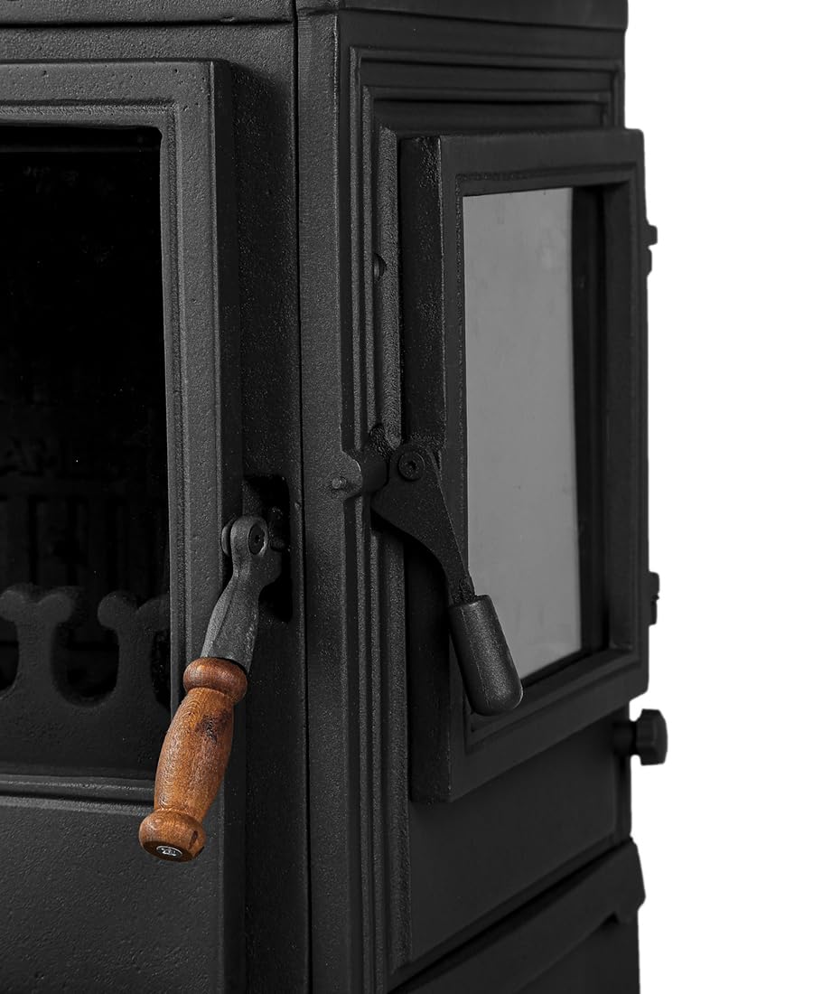Kaminofen aus Gusseisen mit seitlichen Glasscheiben, hochtemperaturbeständig Deutsch Schott-Robax® - CE-zertifiziert und Öko-Design 2022-9 kW -14YK-ST