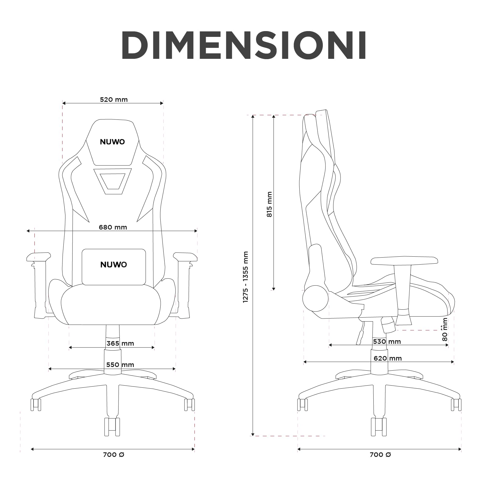 Nuwo DoXx Sedia Gaming Ergonomica, Sedia PC Computer Gaming Ufficio, Braccioli 2D, Schienale e Altezza Regolabile, Supporto Lombare e Poggiatesta, 150 Kg, Blu