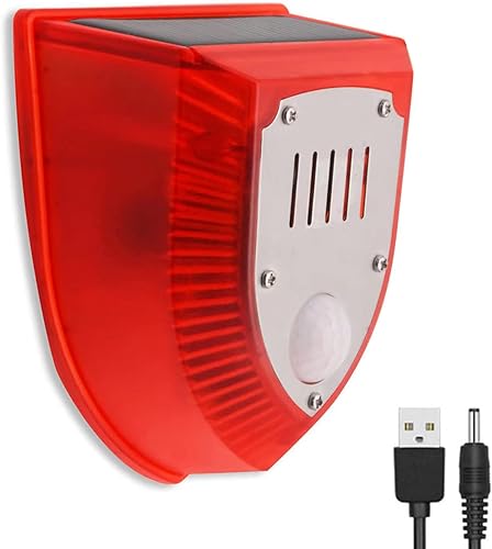 Alarma solar con sensor de movimiento para exteriores luces solares de alarma de seguridad con ladridos de perro y sonido de disparo, fabricante de
