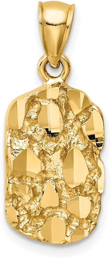 Men's 14k Yellow Gold Nugget Pendant Fine Jewelry For Men Gifts For Him