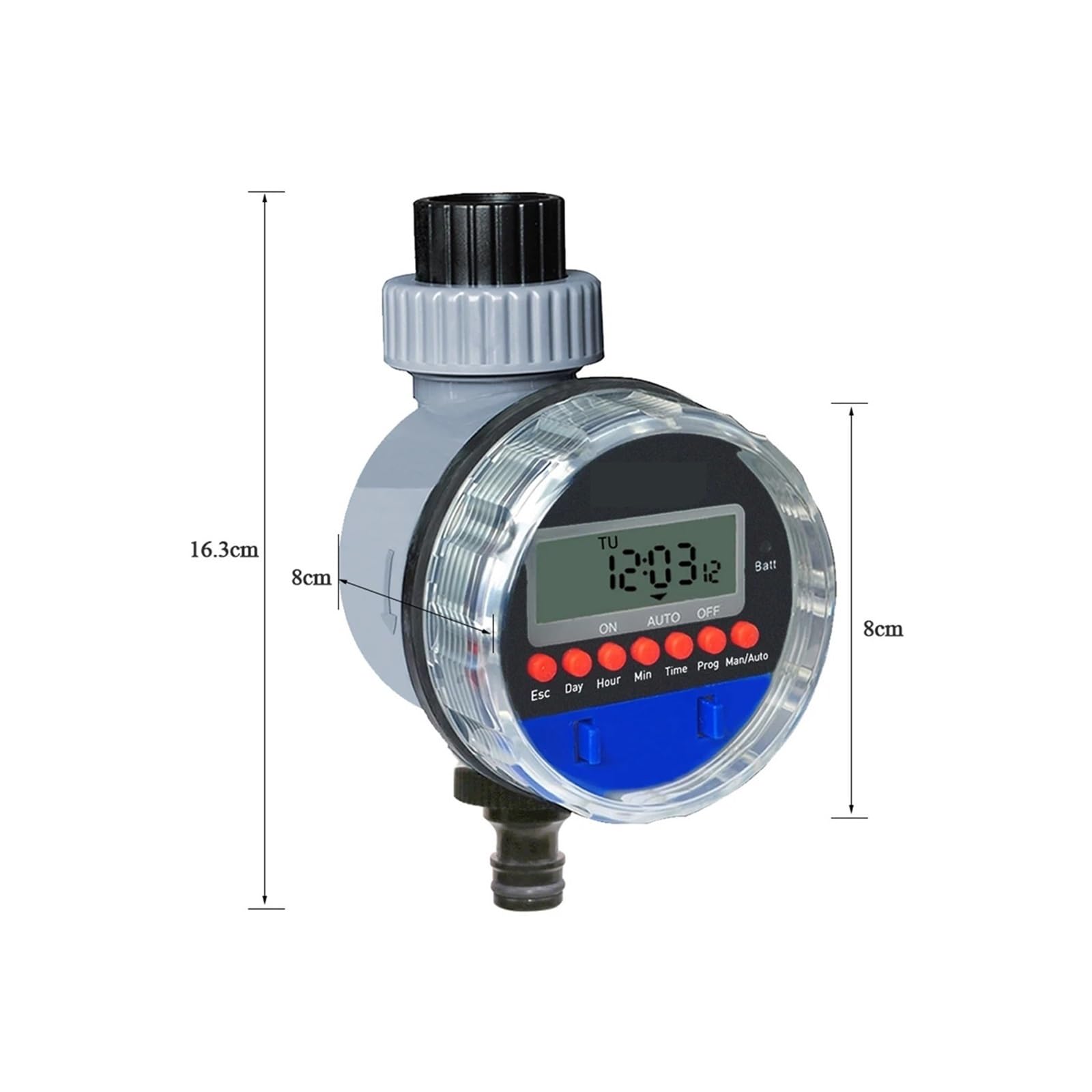 NURII Temporizzatore Automatico for irrigazione con valvola a Sfera da Giardino, Controller for irrigazione con Timer for irrigazione Impermeabile Domestico 21026A e sensore Pioggia