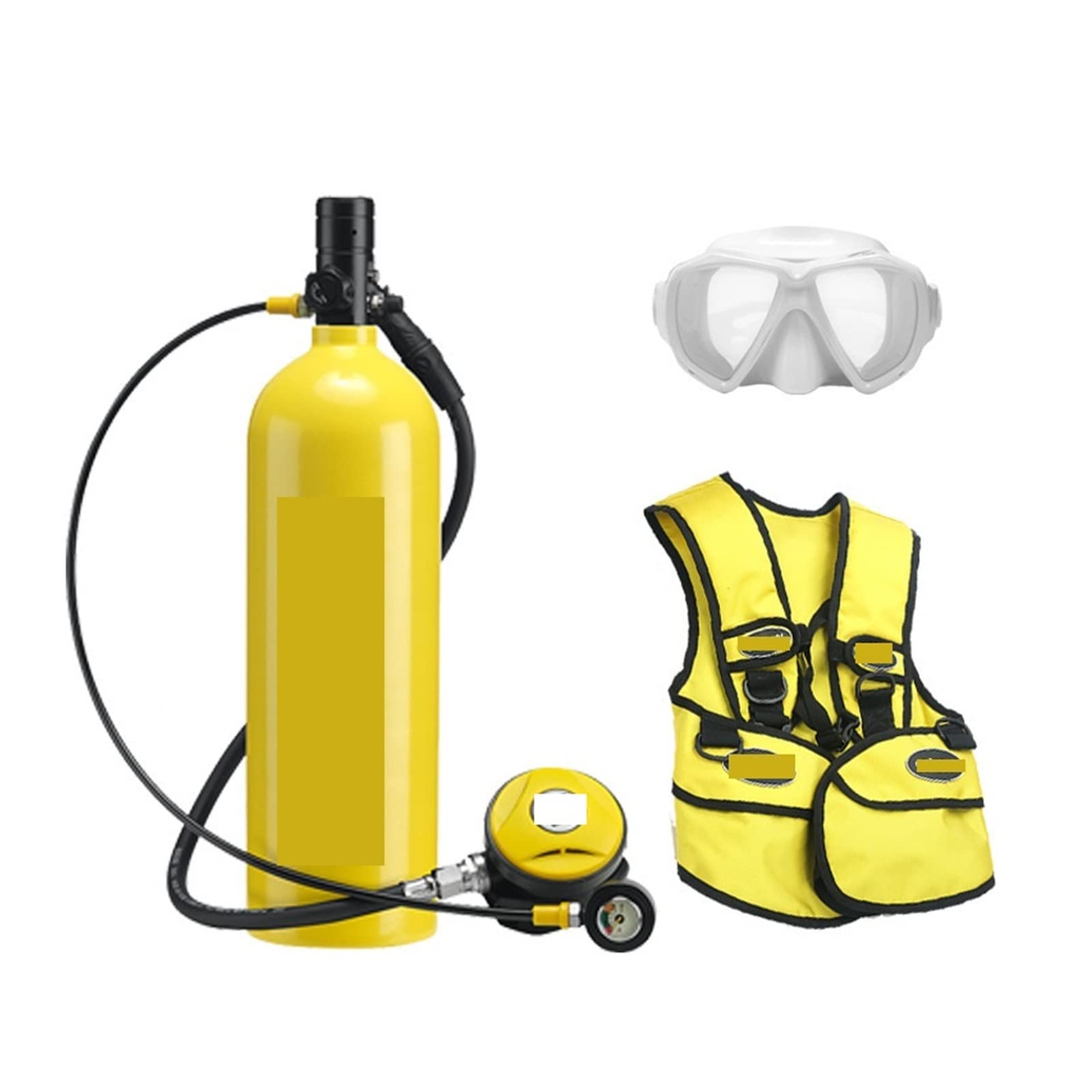 Portable Dive Cylinder, Outdoor Diving Respirator 2L Adult Swimming Oxygen Cylinder Leisure and Entertainment(Giallo,A)