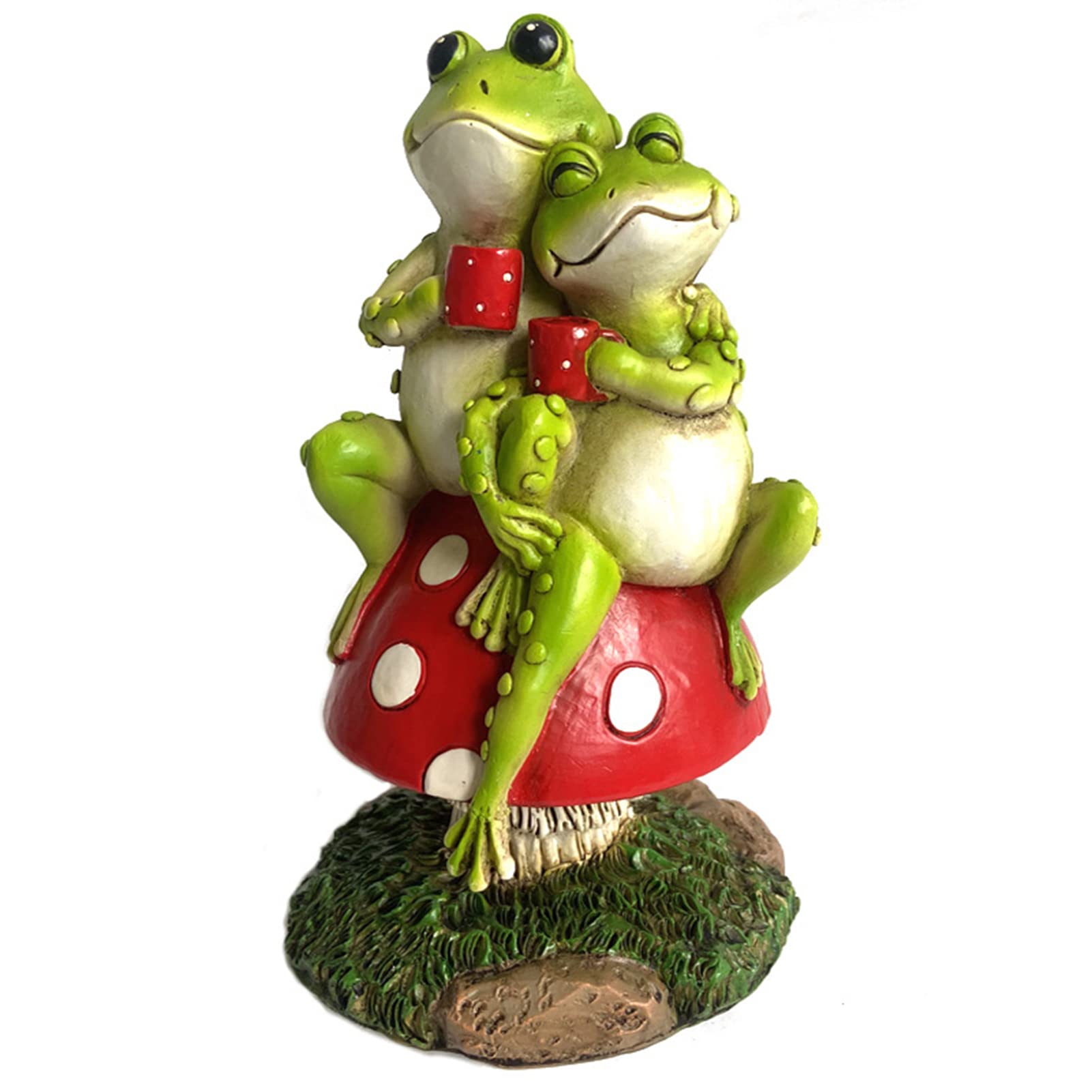 MFFIRE Statuette da Giardino, Coppia Rana Scultura,Regali di San Valentino, Piccoli Animali Resina Statua Decorazione per Patio, Prato, Cortile, Portico
