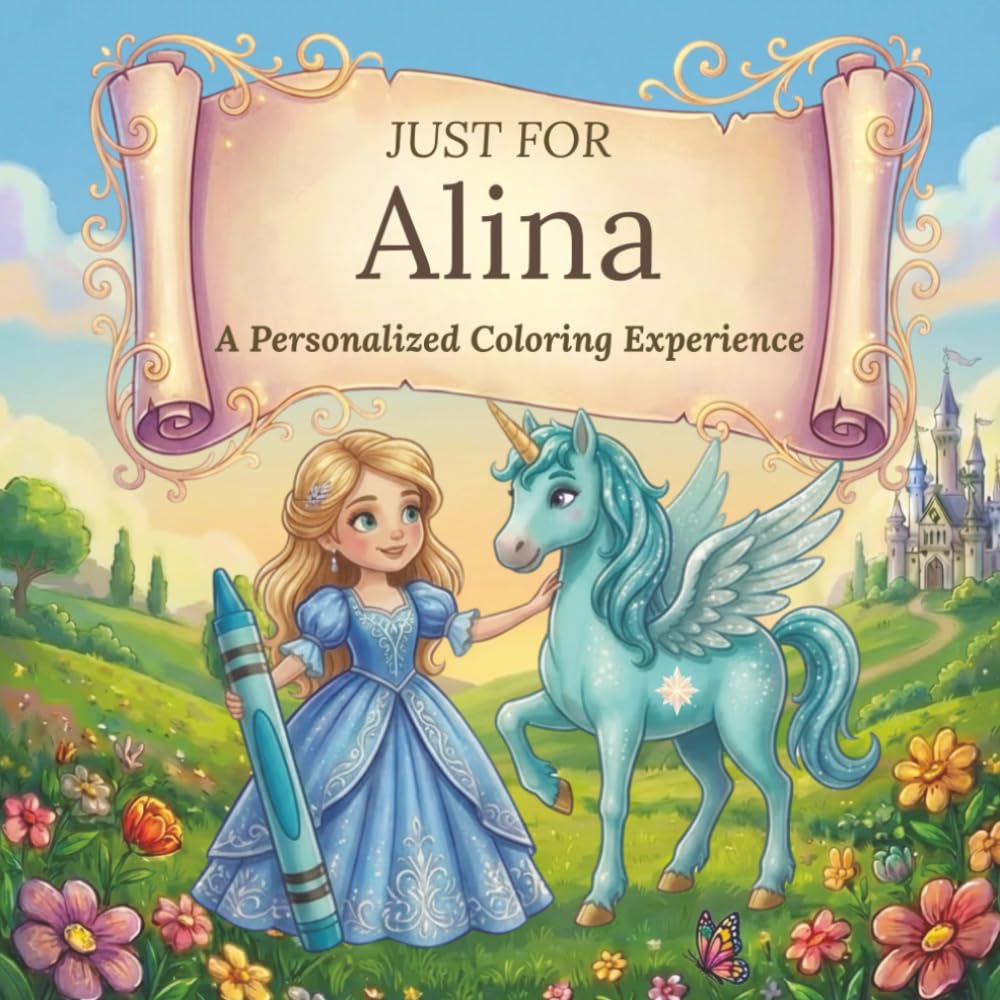 Just for Alina: A Personalized Coloring Experience: 50 total coloring pages | 28 coloring pages featuring Alina's name | 22 coloring pages themed for girls (Personalized Coloring Book Series)