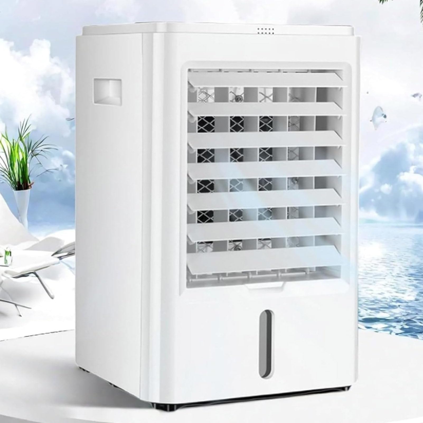 LIPJIA Air Cooler,Portable Air Conditioner, Quiet Air Cooler with Fan & Humidifier, 4L Tank, Timer, 3 Speeds, Remote Control for Home Office Bedroom