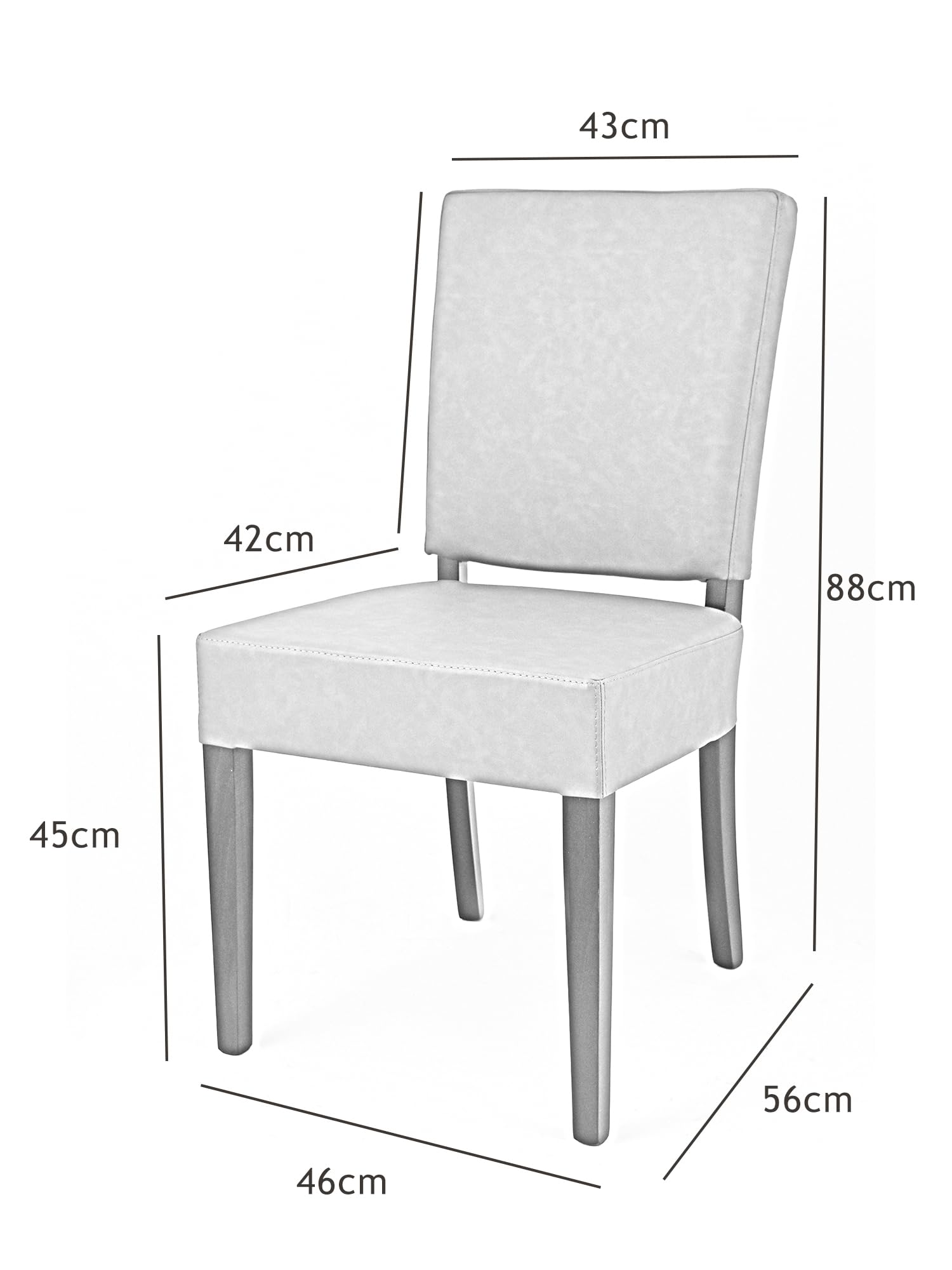 t m c s Tommychairs - Set 4 sedie modello Genny per cucina bar e sala da pranzo, robusta struttura in legno di faggio verniciata in antracite, imbottita e rivestita in finta pelle antracite