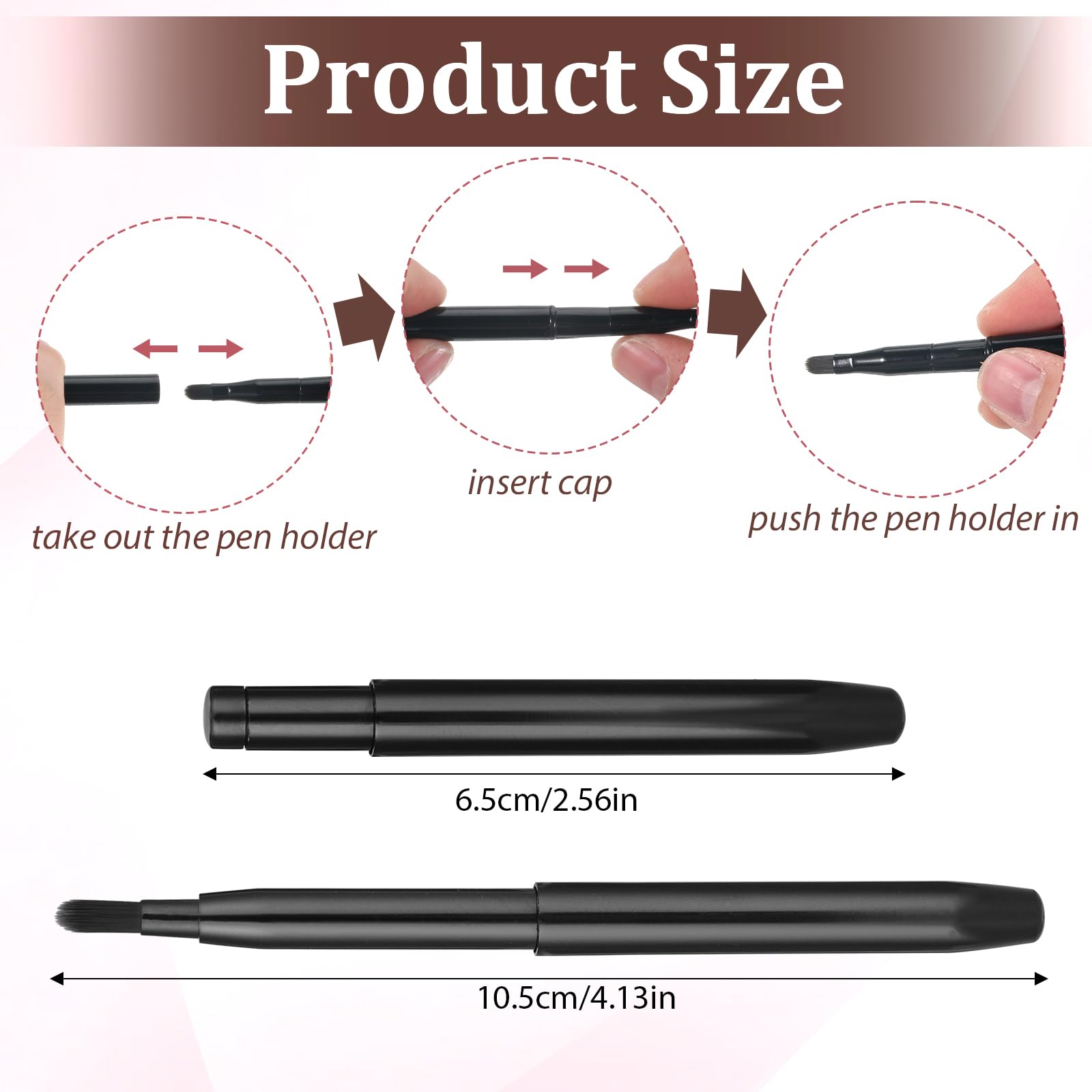 2 pennelli per labbra, rossetto, retrattile, nero, piatto, correttore, mini labbra, applicatore portatile per fondotinta, pennello per labbra