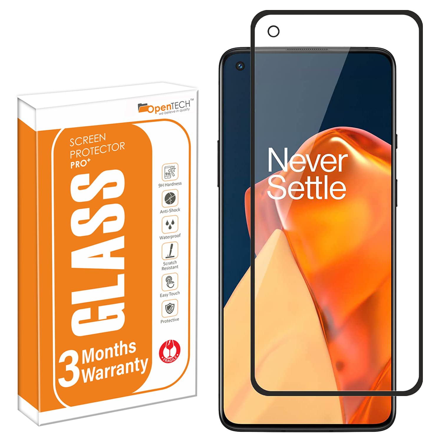 OpenTech® Military-Grade Tempered Glass Screen Protector Compatible for OnePlus Nord 3 5G Edge to Edge Coverage with Easy Installation kit