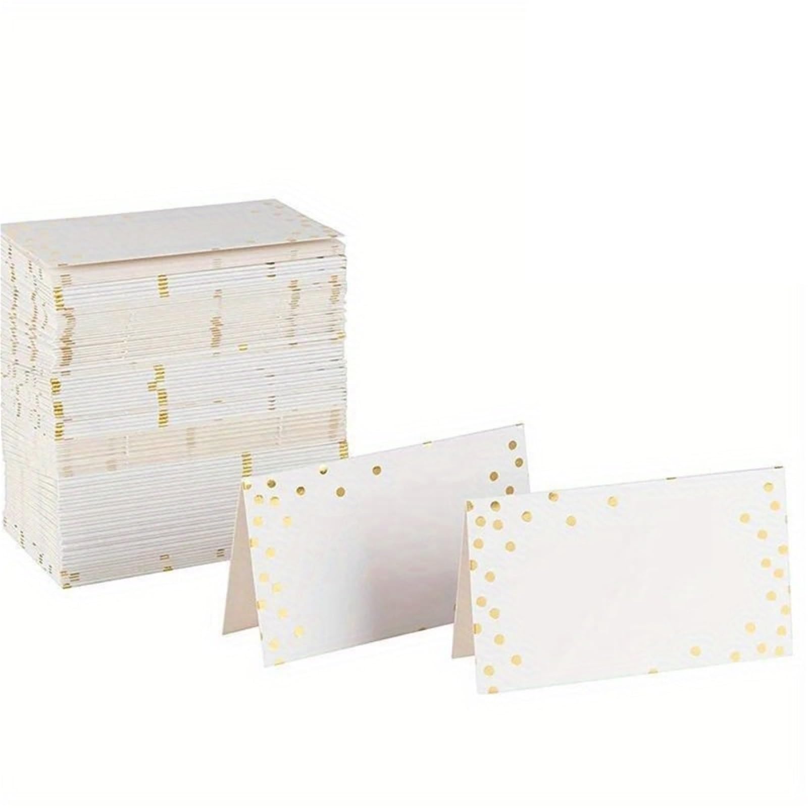 Kartka z imieniem na stół, 100 sztuk złotych i srebrnych kartek z kropkami(Gold dots)