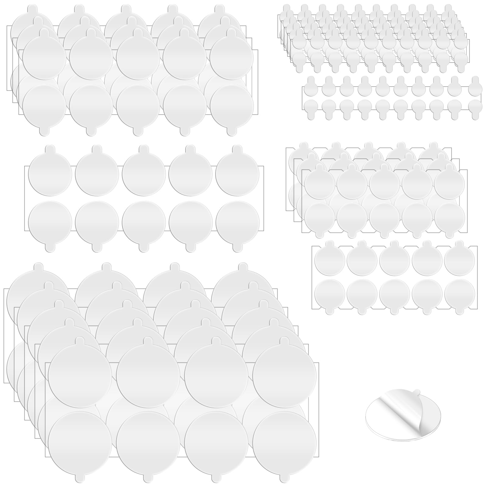 Poeland 240pcs Double Sided Adhesive Dots, Clear Strong Glue Pads, No Trace Sticky Dots for Wall, Plastic, Glass, Small Decoration
