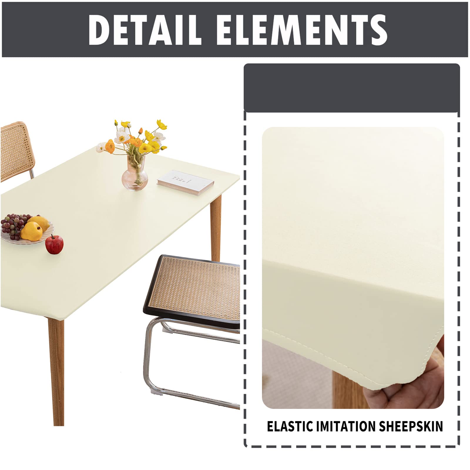Nappe Rectangulaire Ajustée Cuir,Nappe à Bords élastiques