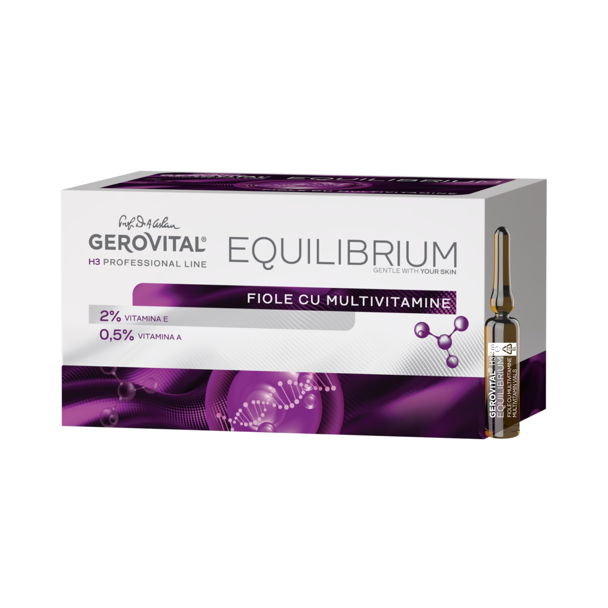 Gerovital H3 Equilibrium Multivitamin Ampullen Antioxidativer Booster für Strahlkraft und Regeneration mit Vitamin A C E und Liponsäure 20 x 2 ml