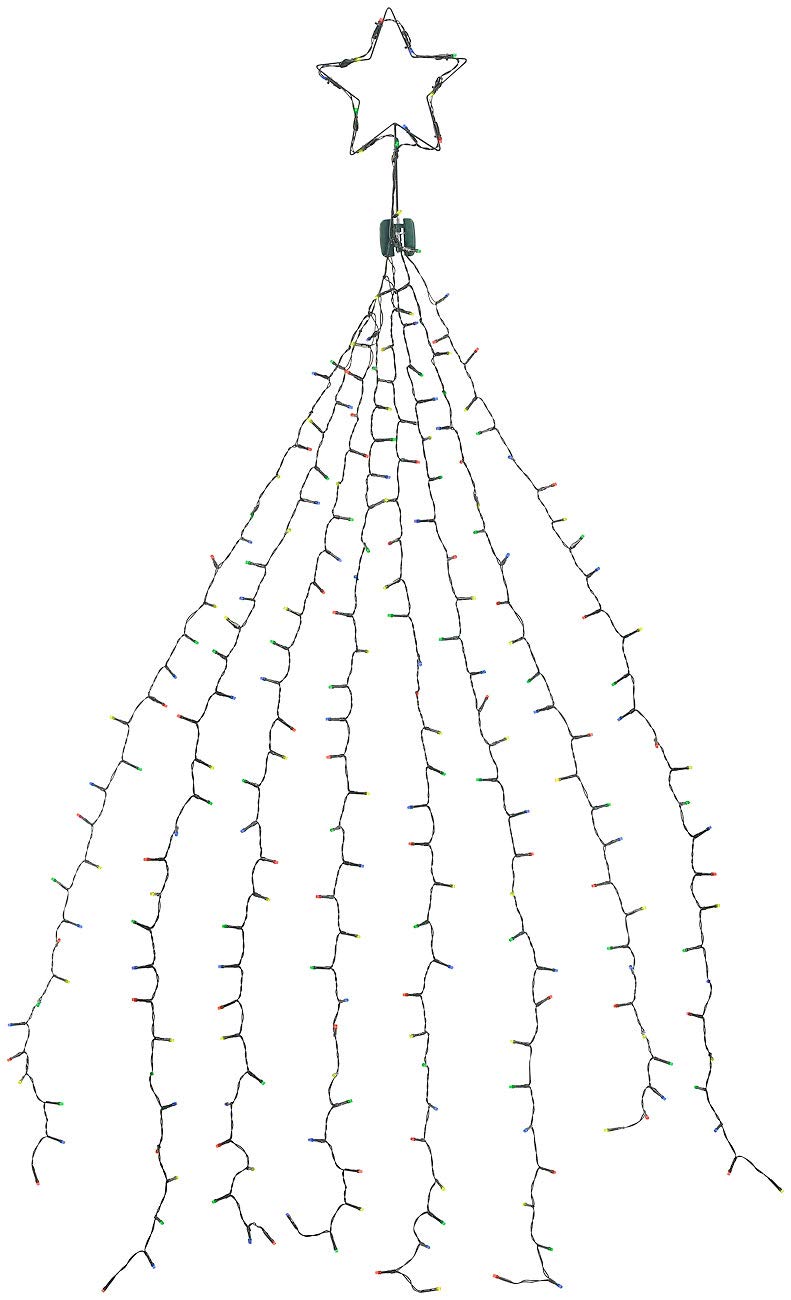 Guirlande lumineuse effet cascade pour sapin de Noël, 320 LED, avec bluetooth & application [Lunartec]