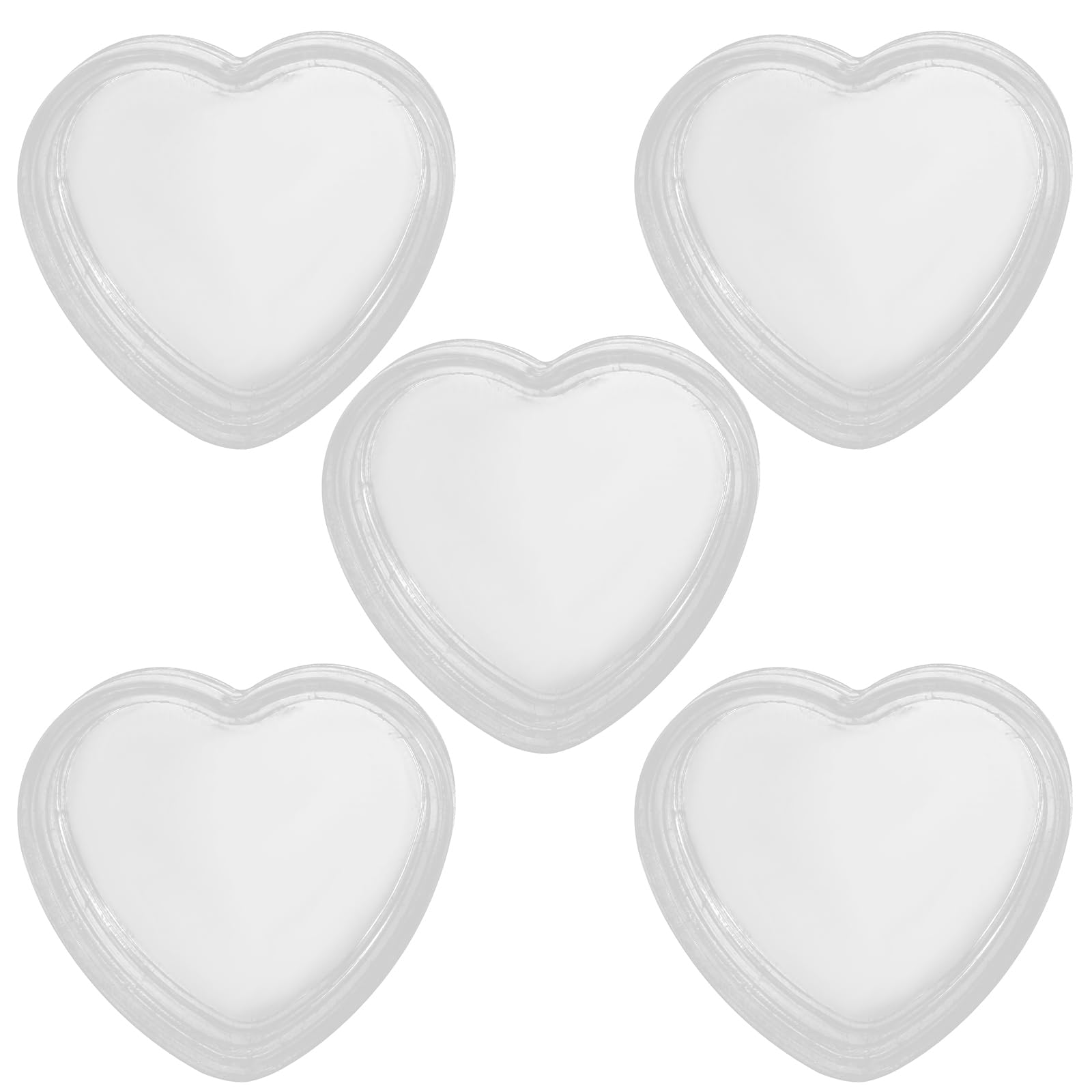 5Pcs Clear Heart-Shaped Storage Boxes Small Containers for Jewelry Candy Chocolates Party Favors and Valentine S Day