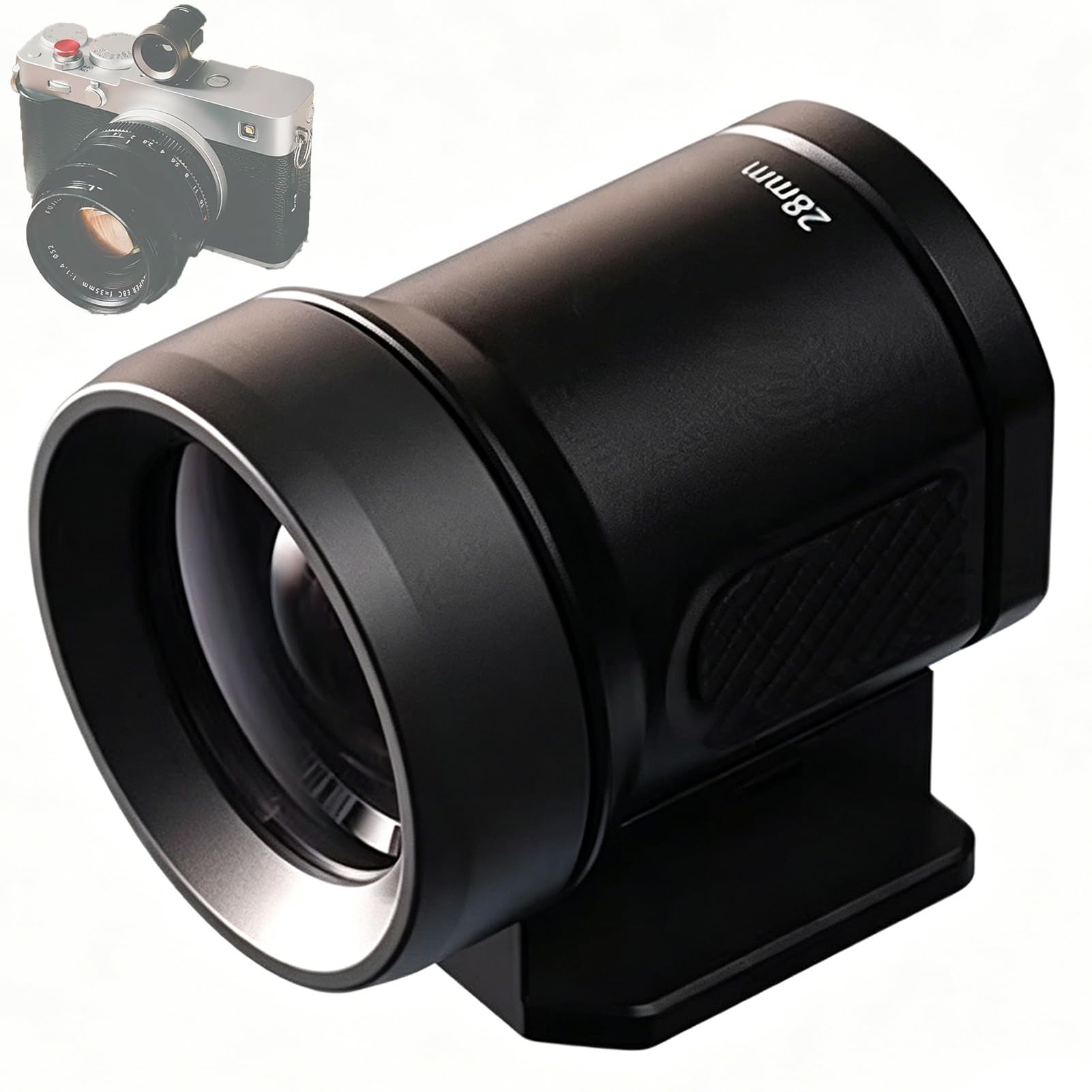 Visor óptico 28mm mini visor externo con líneas de encuadre 4:3 para cámaras 8